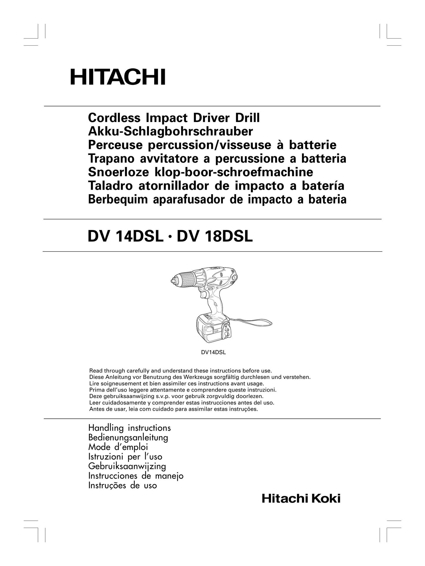 Hitachi DV 14DSL Cordless Drill User Manual