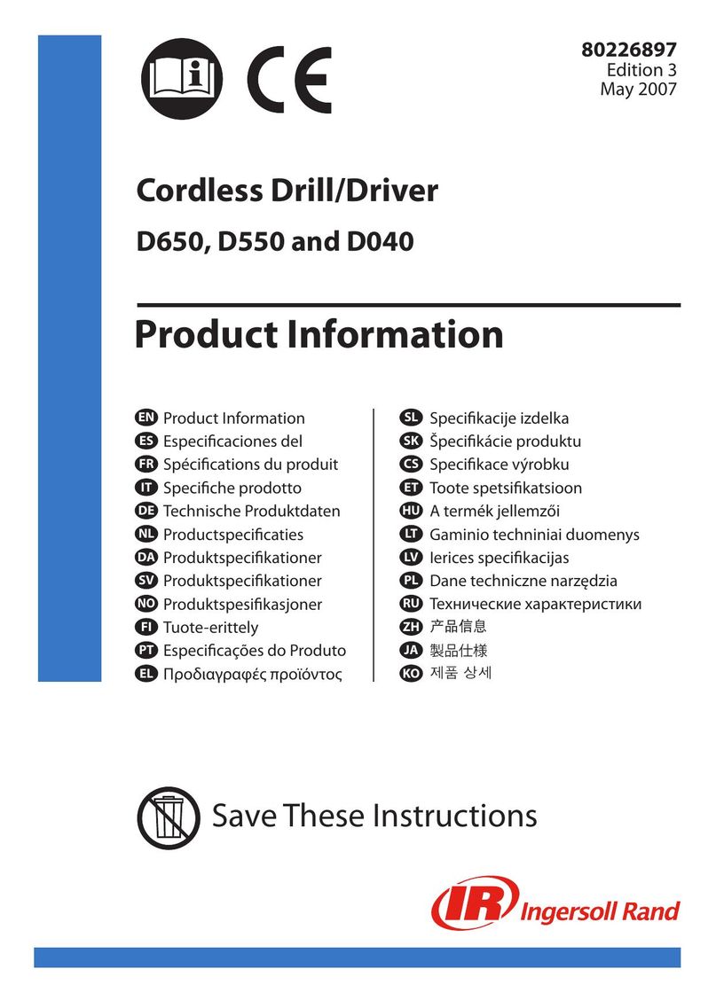Ingersoll-Rand D550 Cordless Drill User Manual
