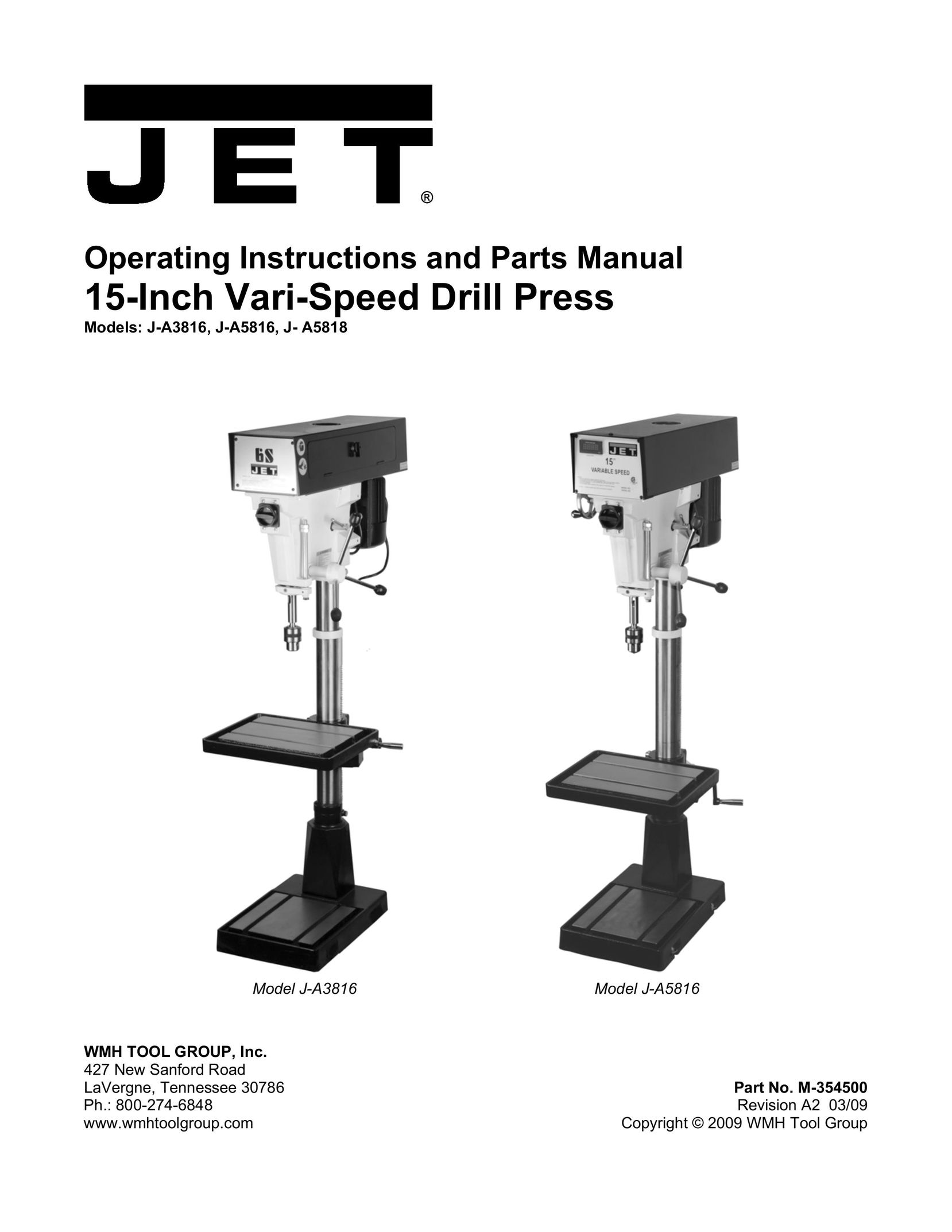 Jet Tools J-A3816 Cordless Drill User Manual