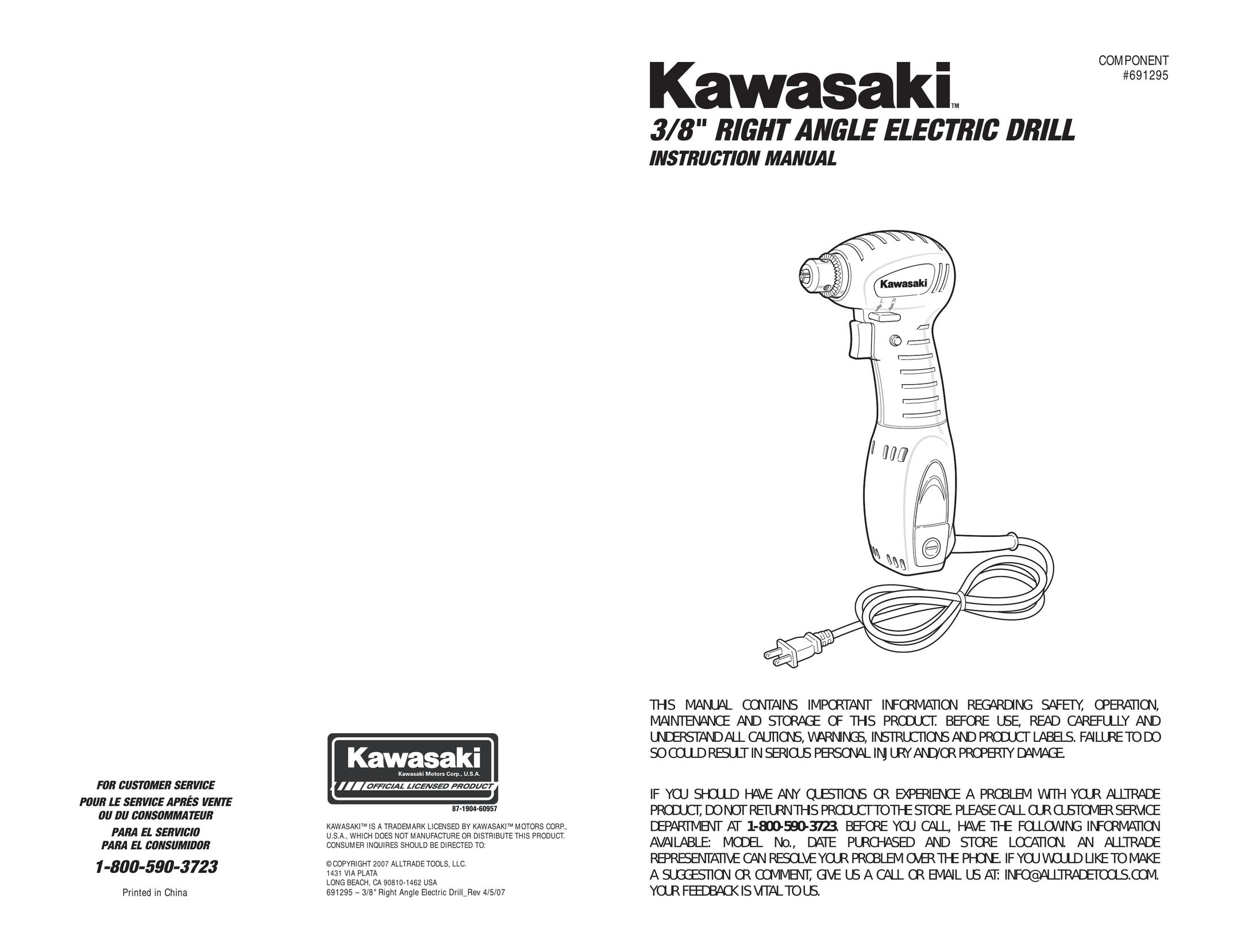 Kawasaki 691295 Cordless Drill User Manual