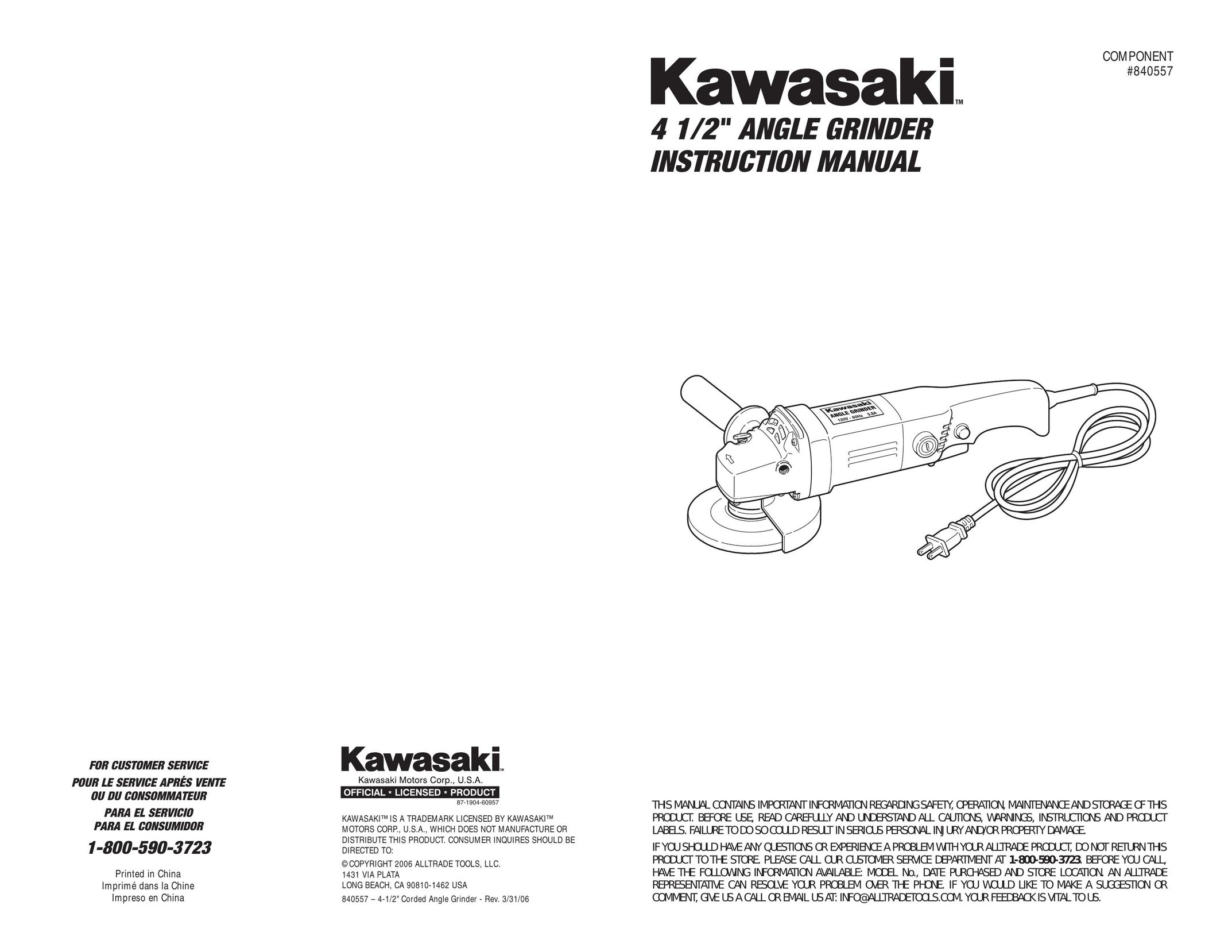 Kawasaki 840557 Cordless Drill User Manual