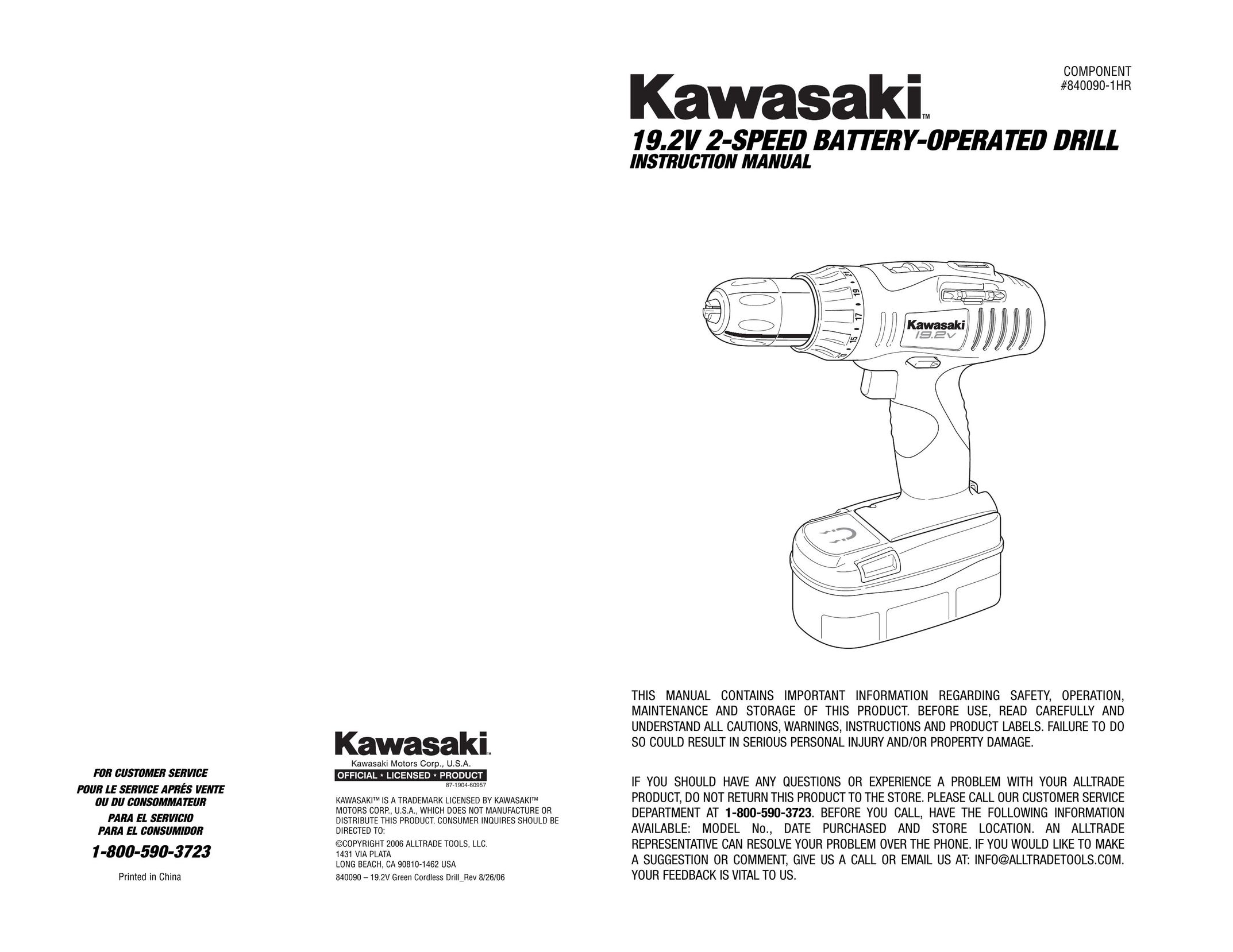 Kawasaki RH1-090048 Cordless Drill User Manual
