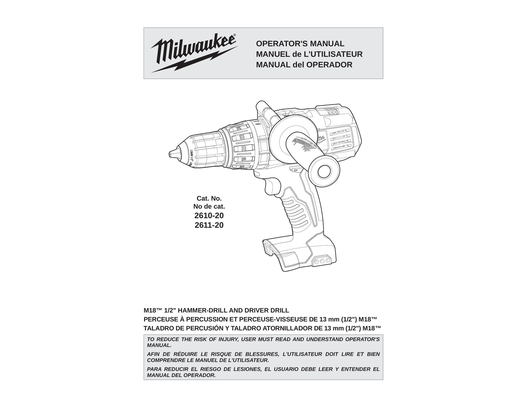 Milwaukee 2610-20 Cordless Drill User Manual