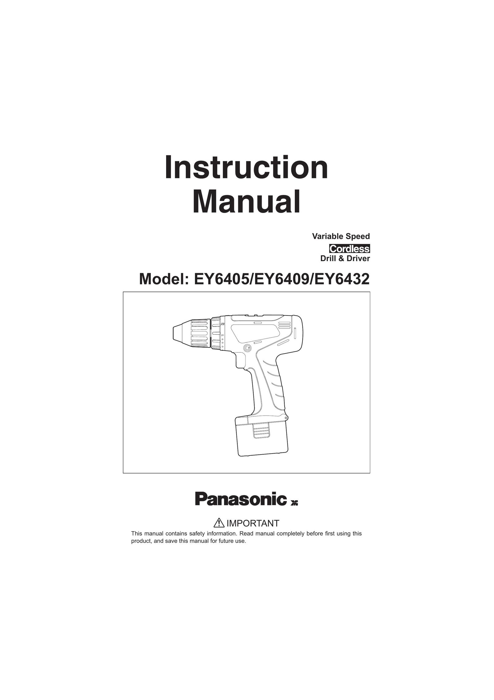 Panasonic EY6405 Cordless Drill User Manual