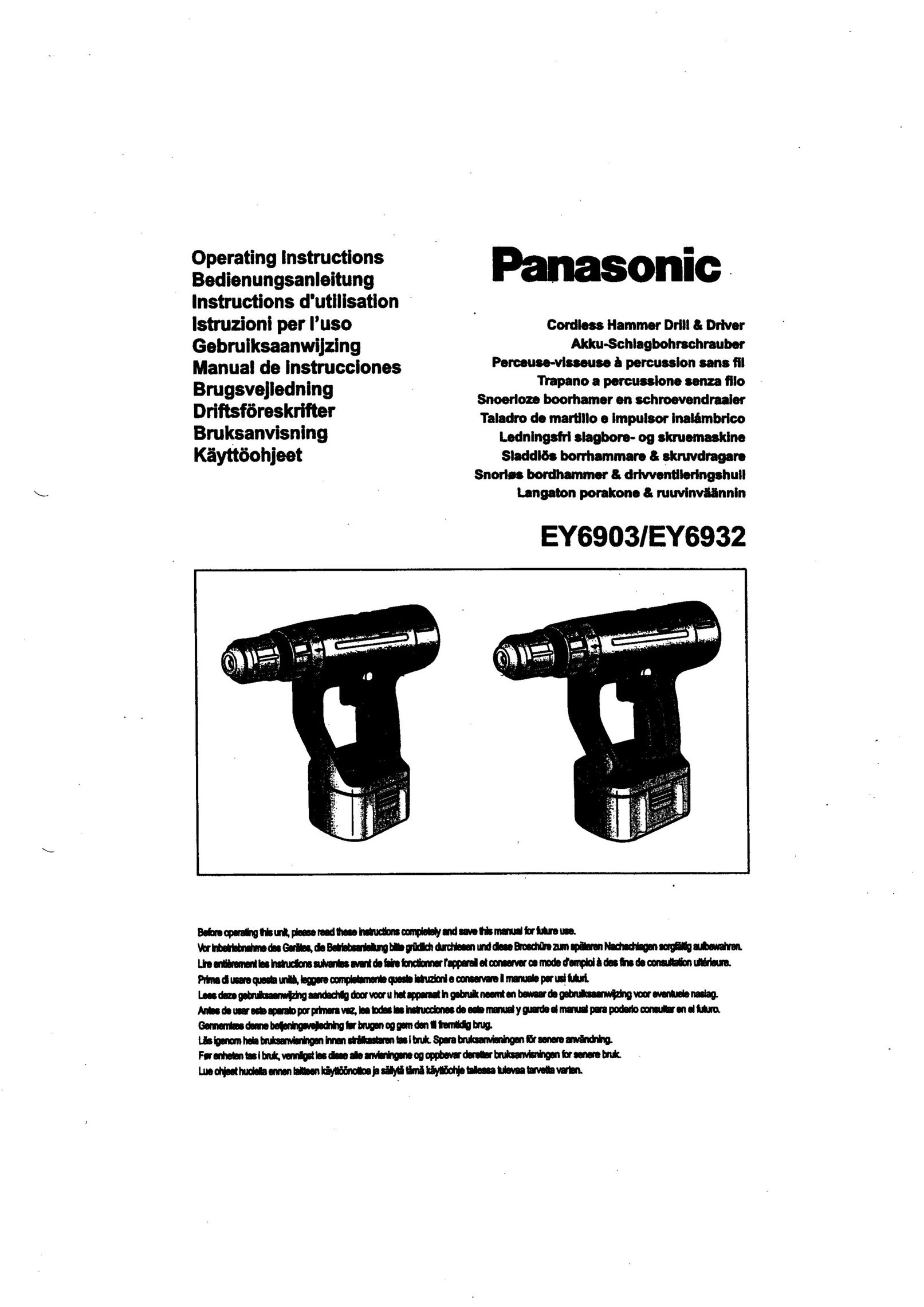 Panasonic EY6903 Cordless Drill User Manual