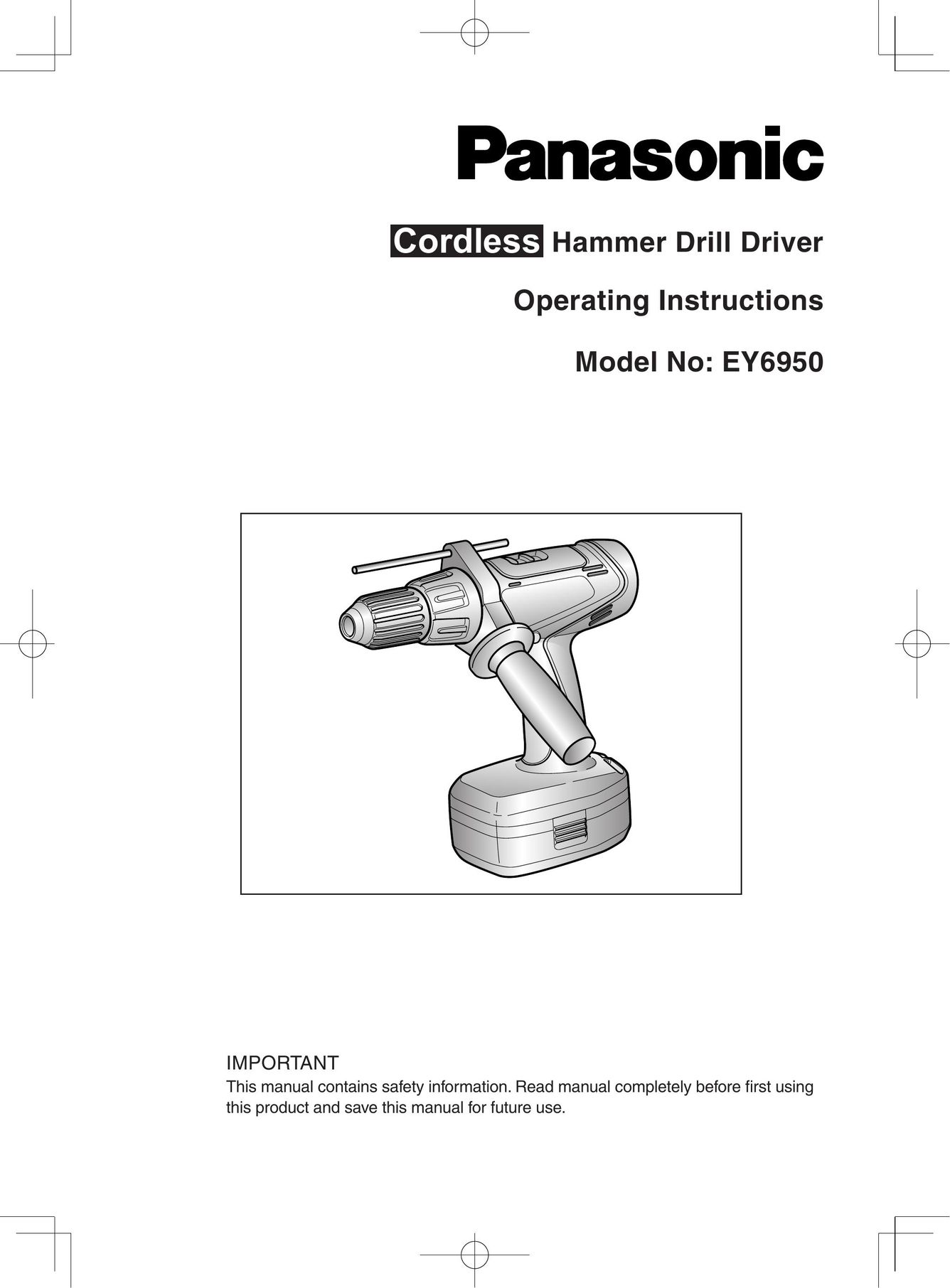 Panasonic EY6950 Cordless Drill User Manual