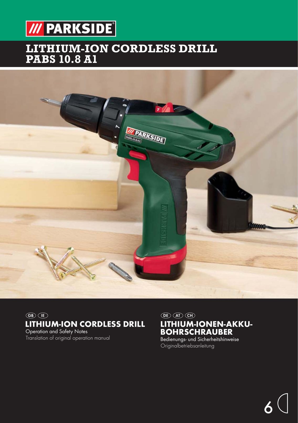Parkside PABS 10.8 A1 Cordless Drill User Manual
