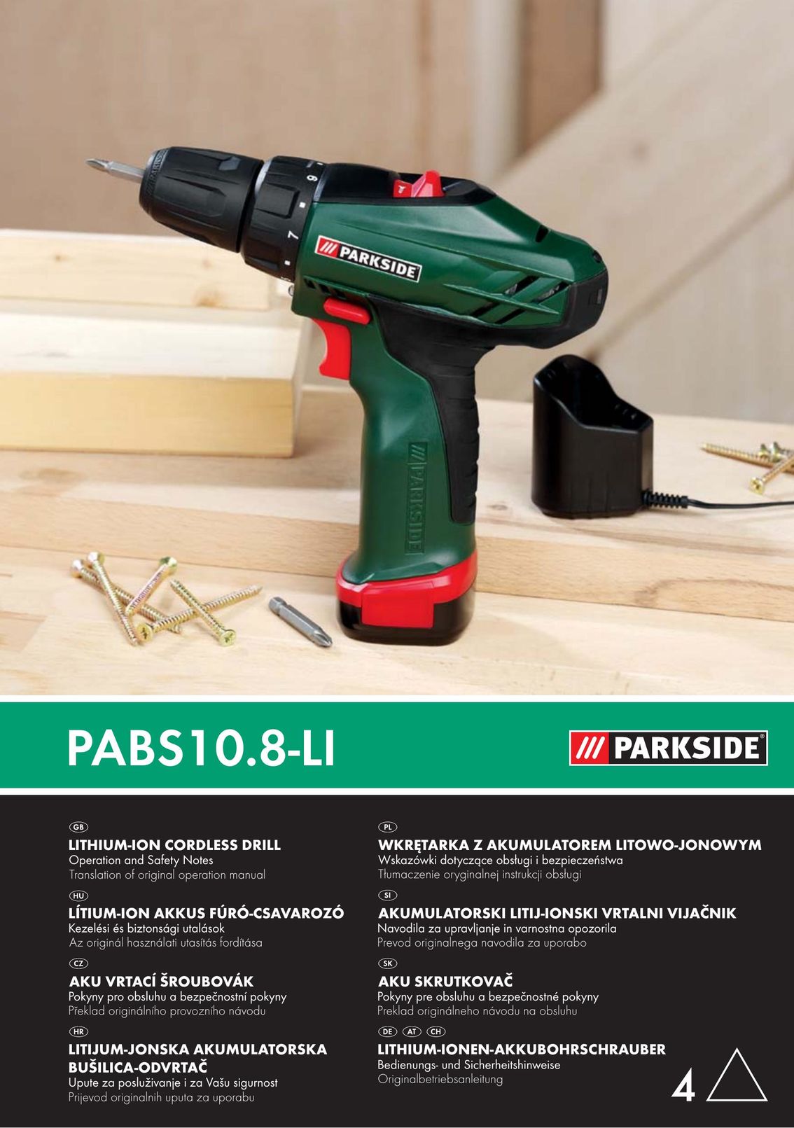Parkside PABS10.8-LI Cordless Drill User Manual