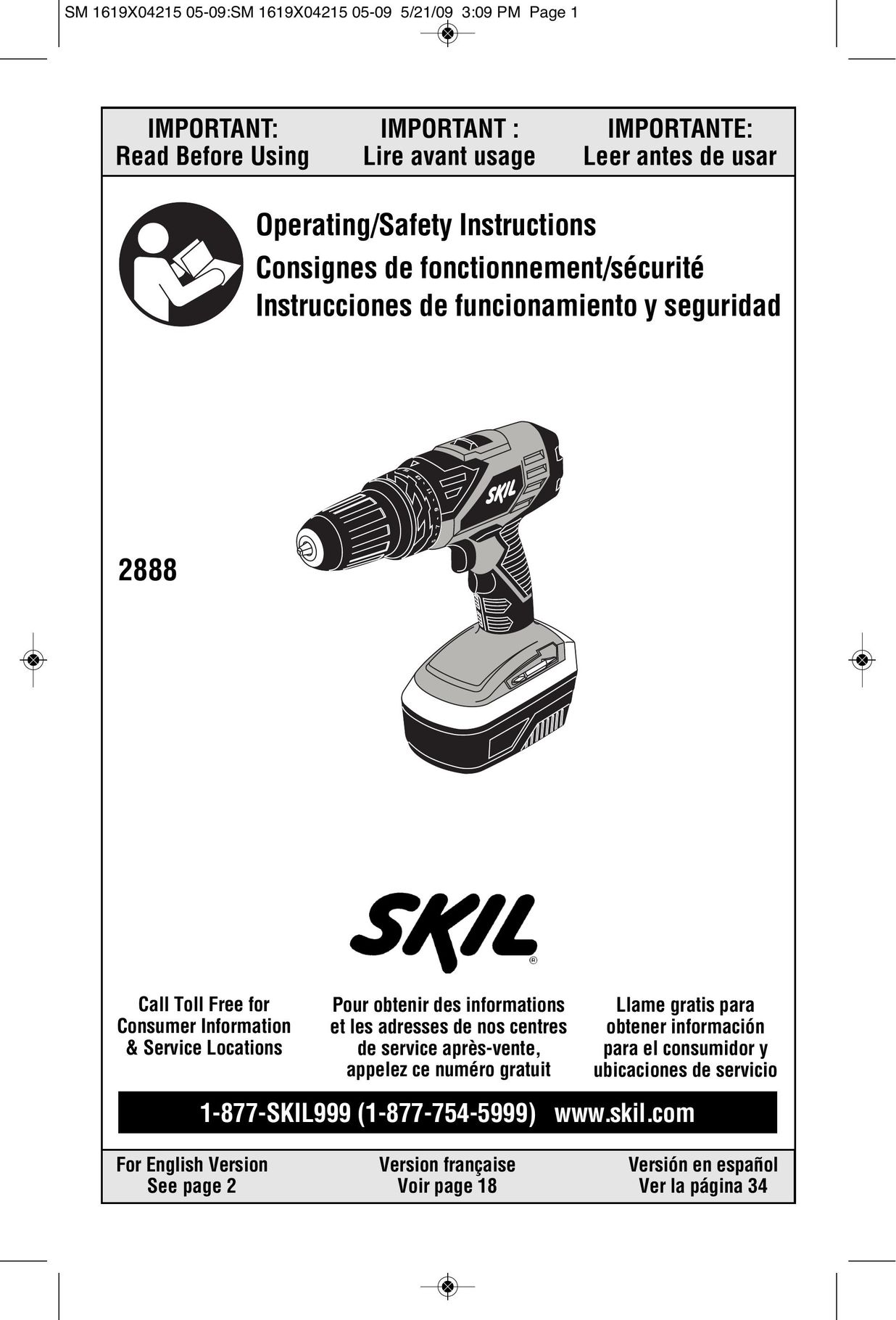 Skil 2888-03 Cordless Drill User Manual