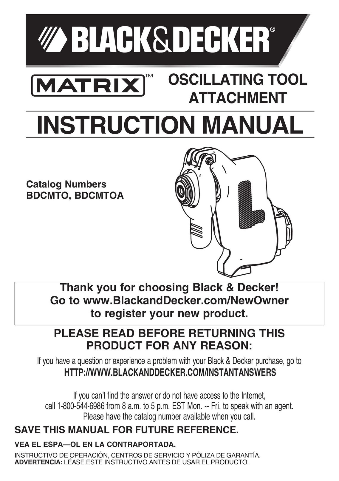Black & Decker BDCMTO Cordless Sander User Manual