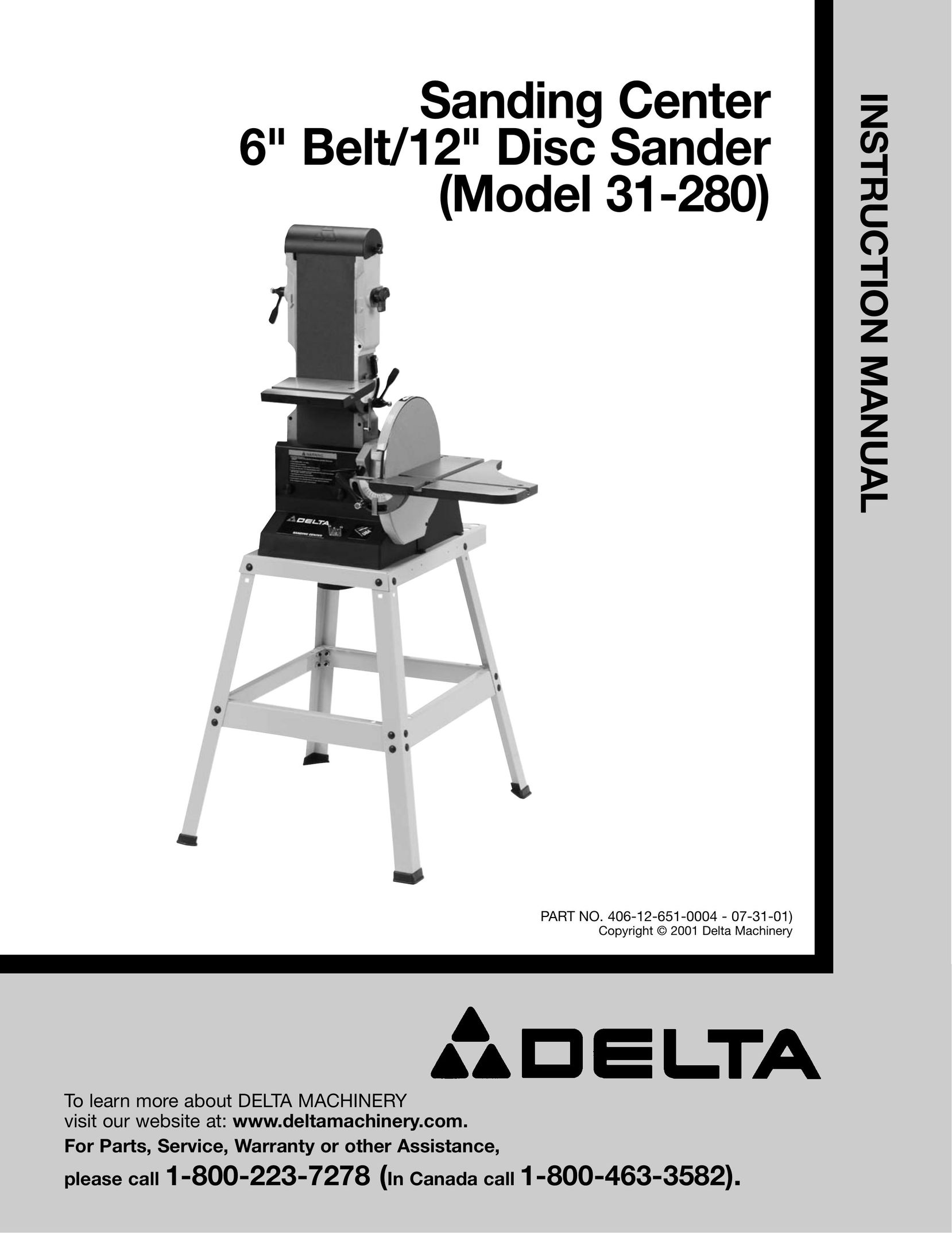 Delta 31-280 Cordless Sander User Manual