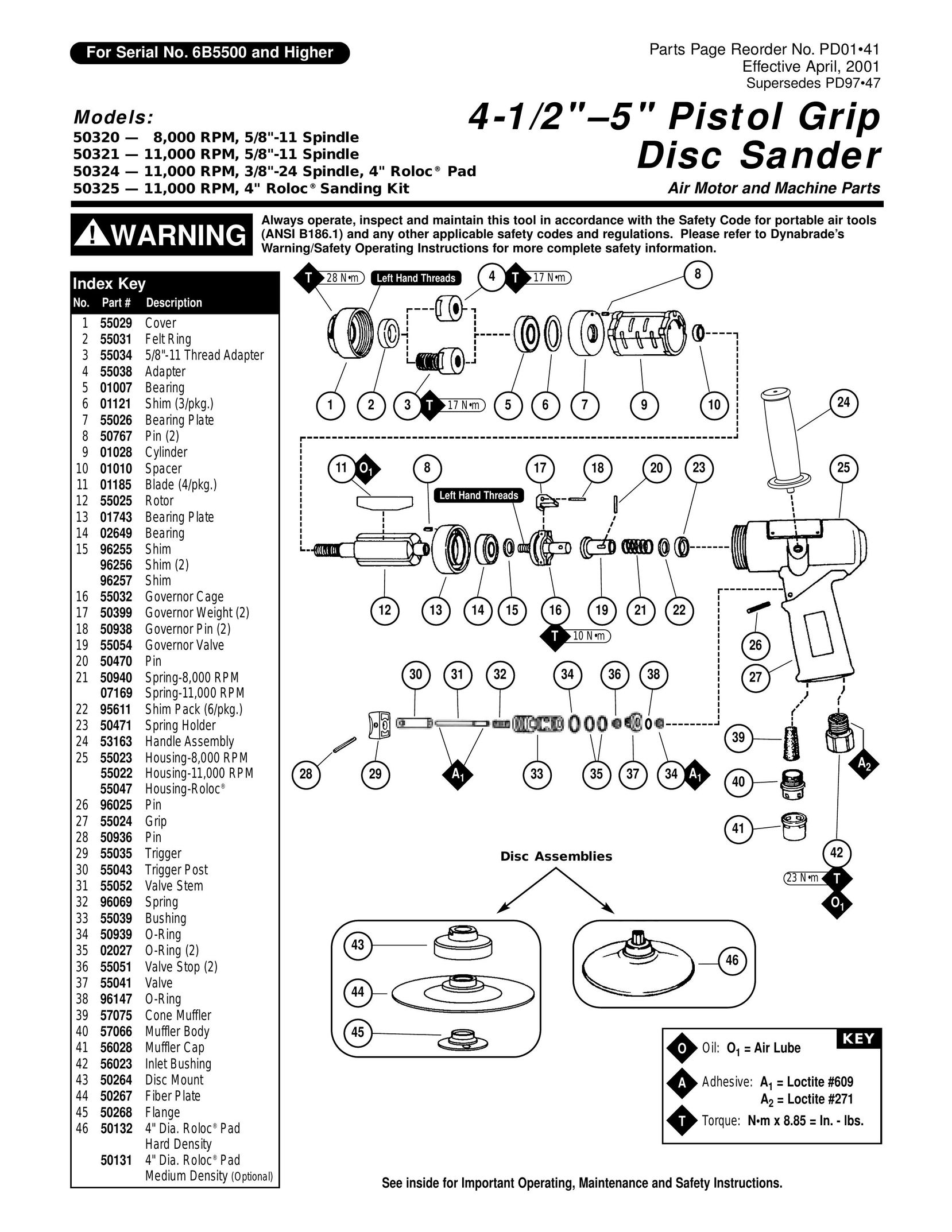 Dynabrade 50320 -- 8 Cordless Sander User Manual