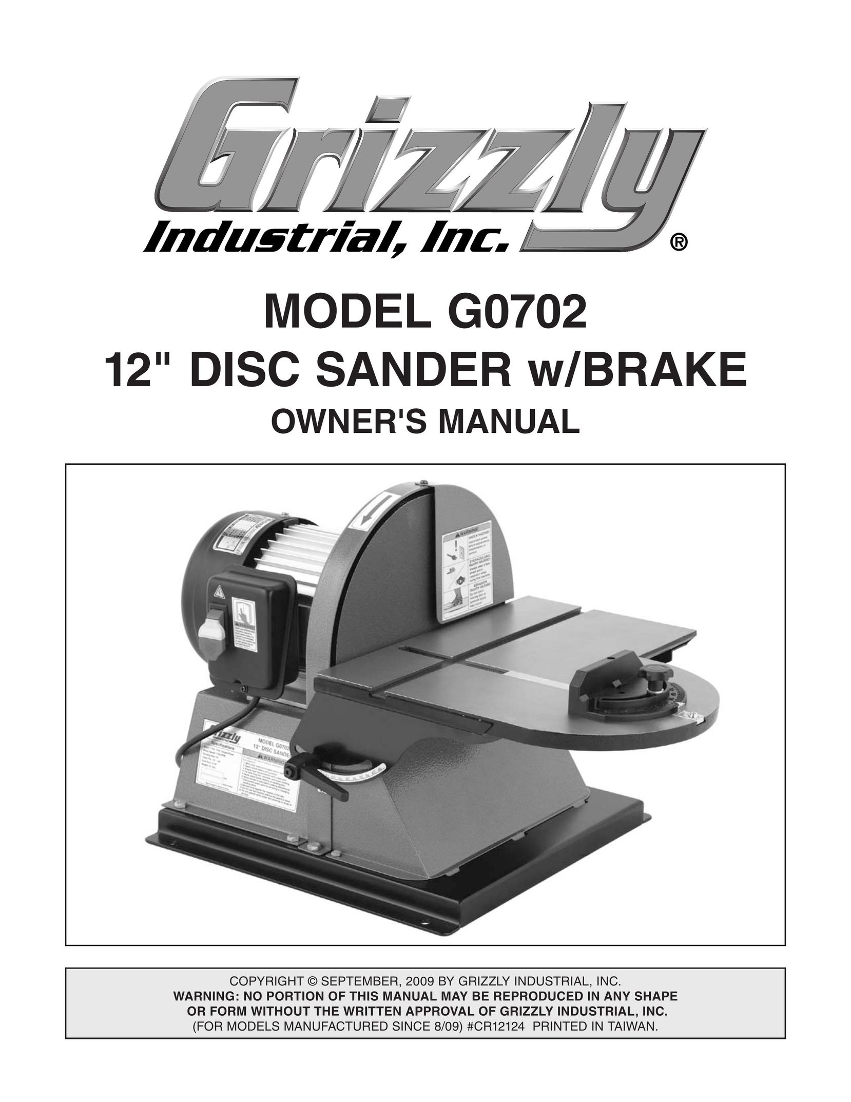 Grizzly G0702 Cordless Sander User Manual