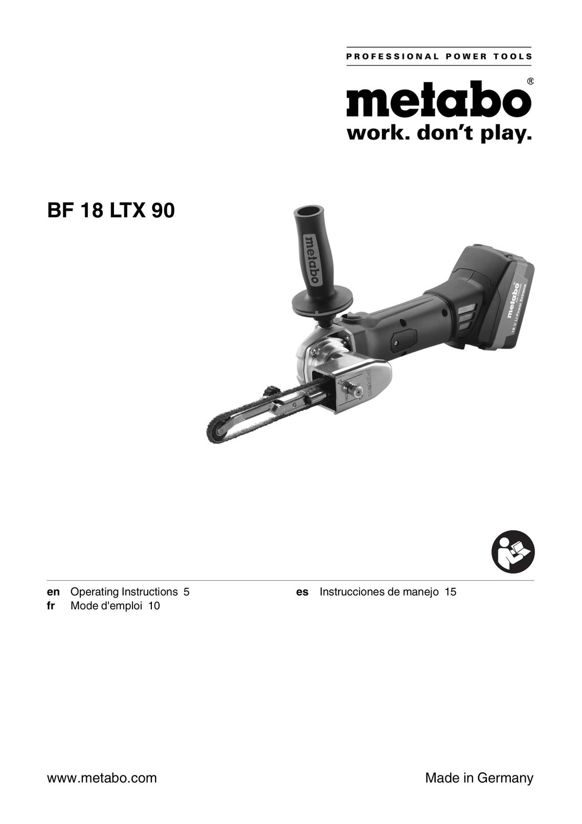 Metabo BF 18 LTX 90 Cordless Sander User Manual