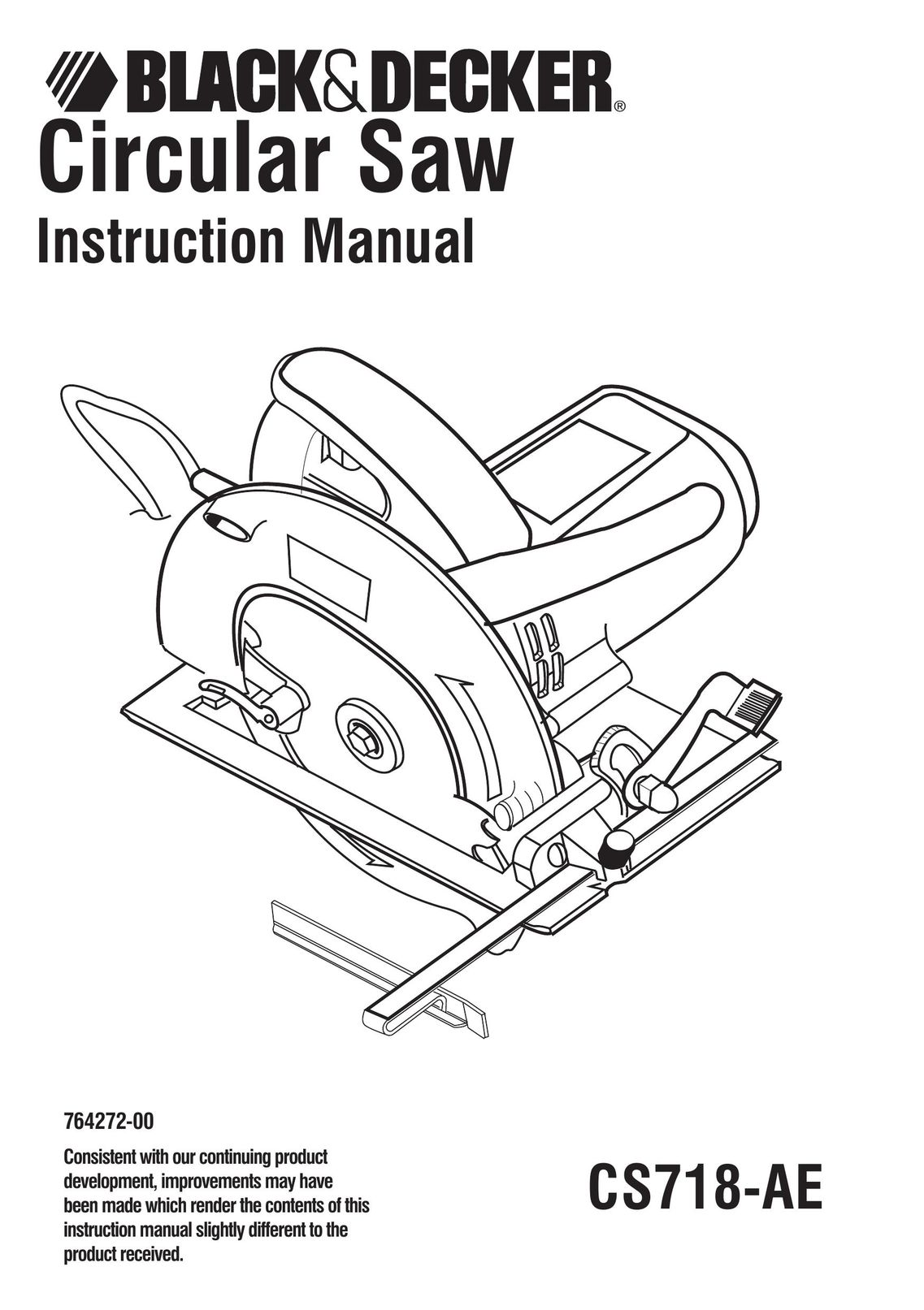 Black & Decker CS718-AE Cordless Saw User Manual