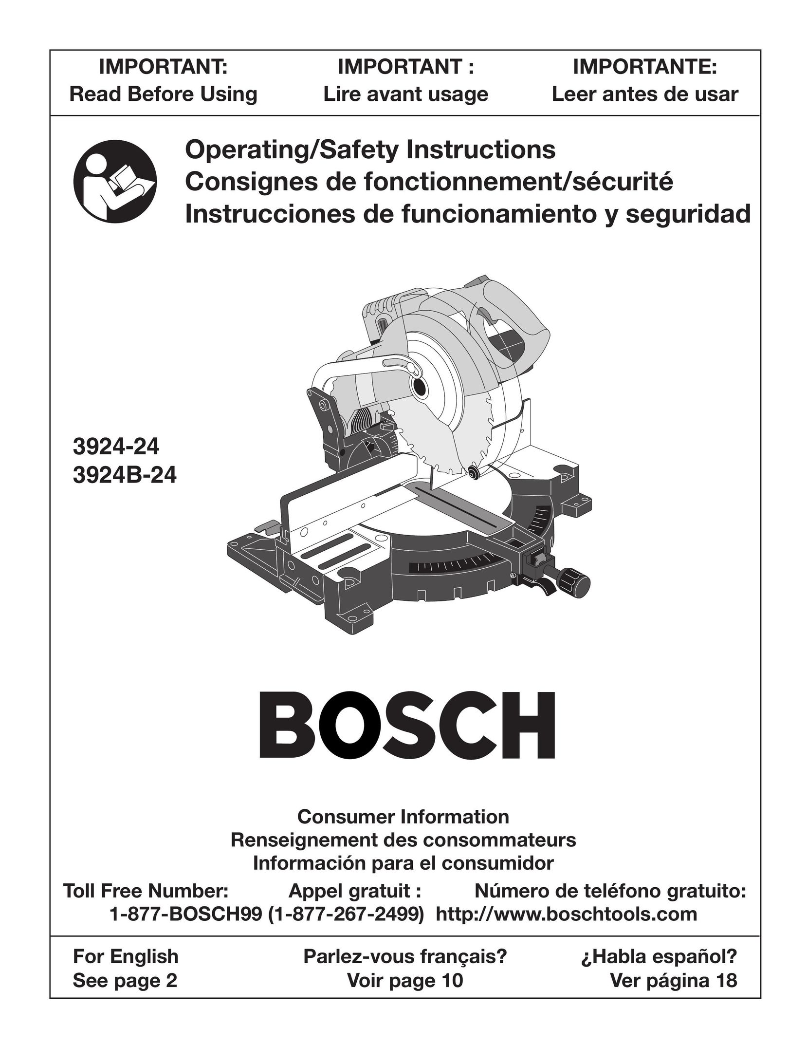 Bosch Power Tools 3924-24 Cordless Saw User Manual
