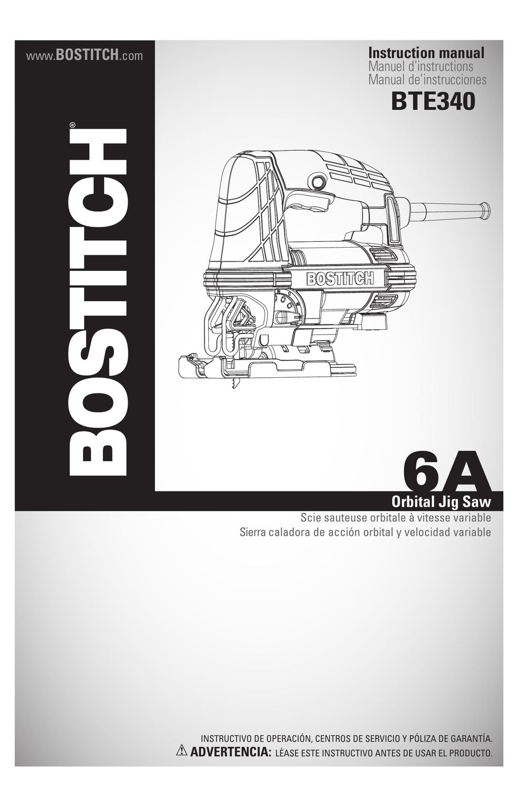 Bostitch BTE340K Cordless Saw User Manual