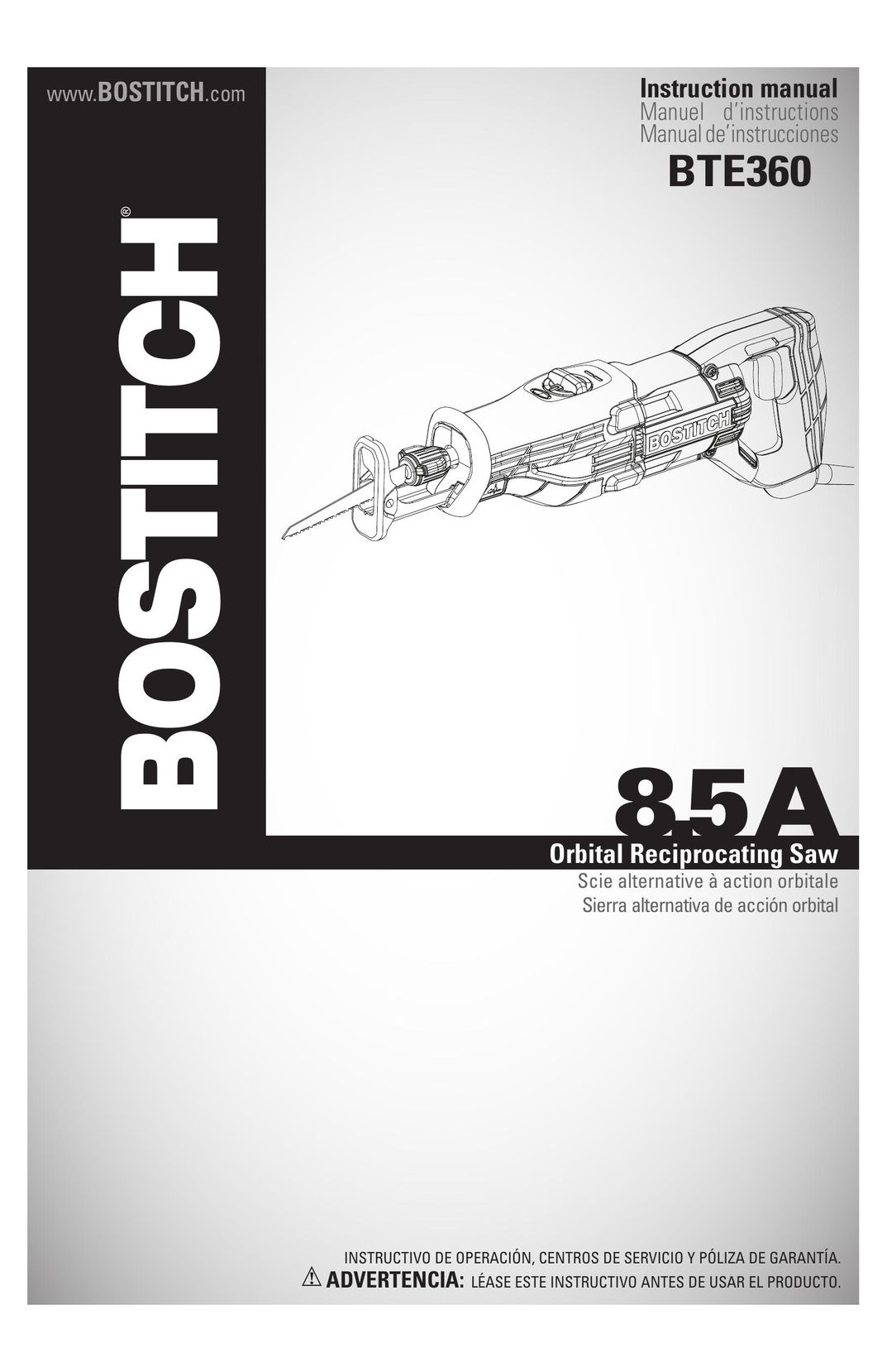 Bostitch BTE360K Cordless Saw User Manual