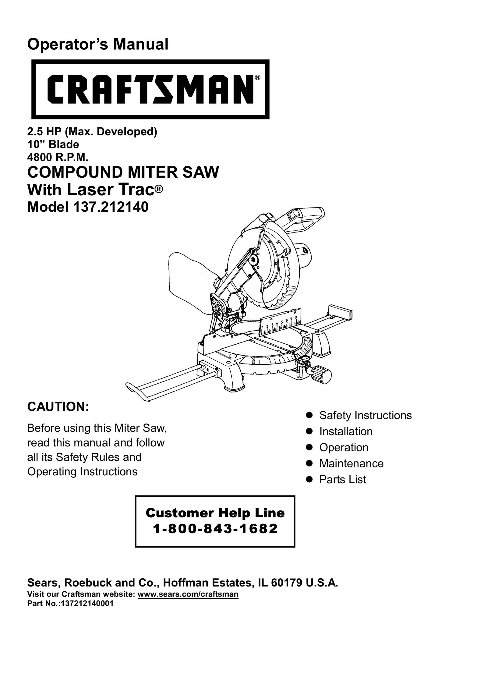 Craftsman 137.21214 Cordless Saw User Manual