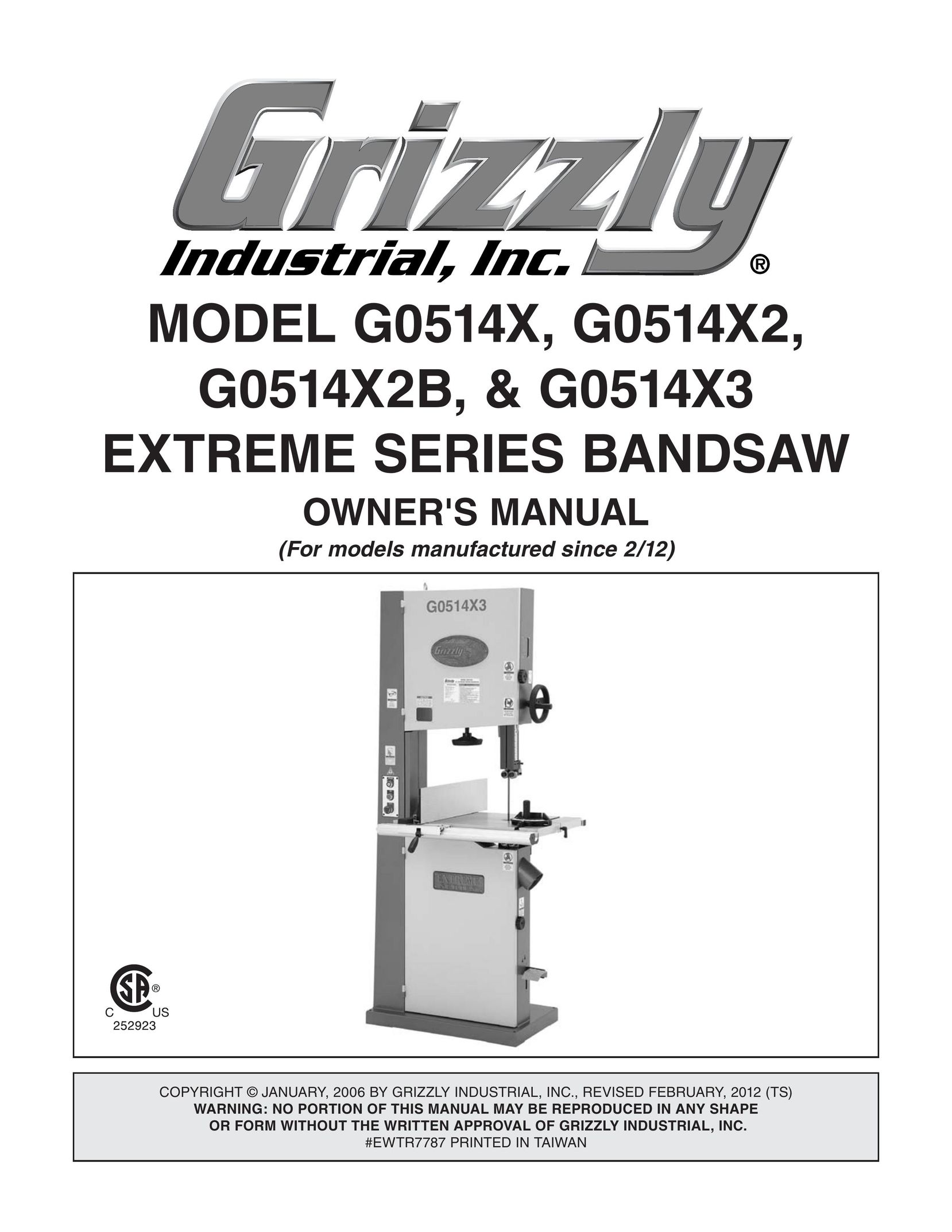 Grizzly G0514X Cordless Saw User Manual