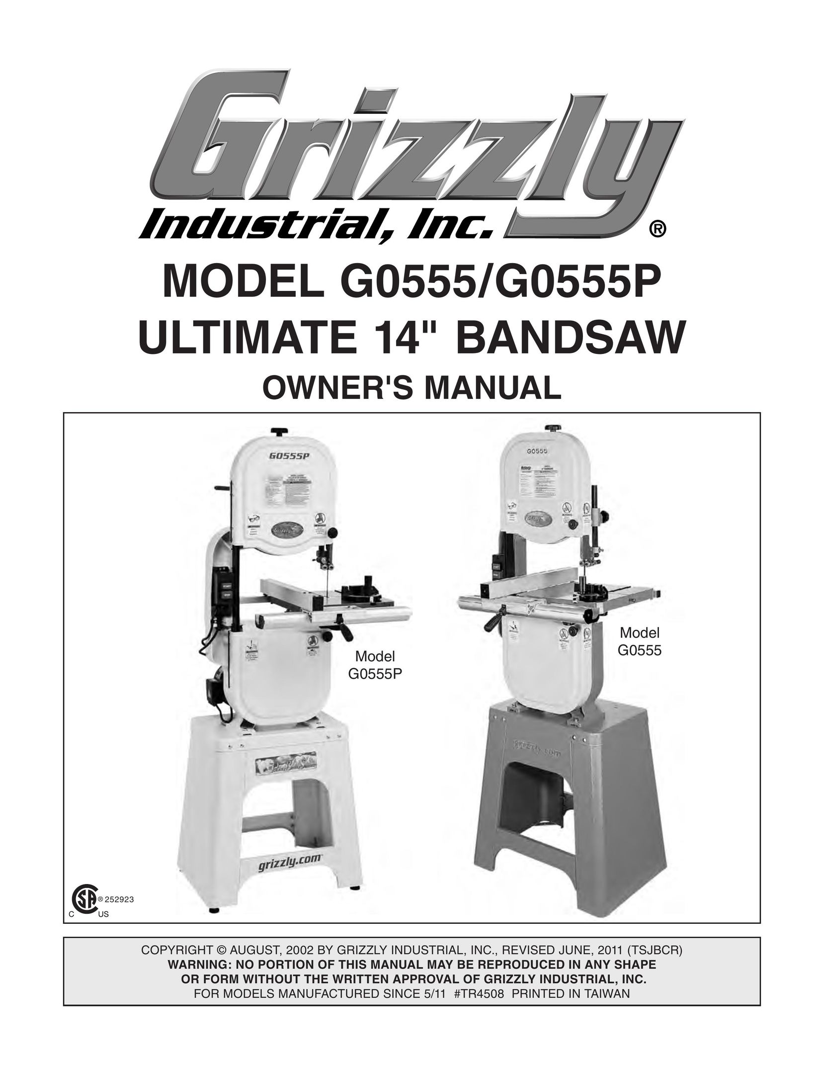 Grizzly G0555/G0555P Cordless Saw User Manual