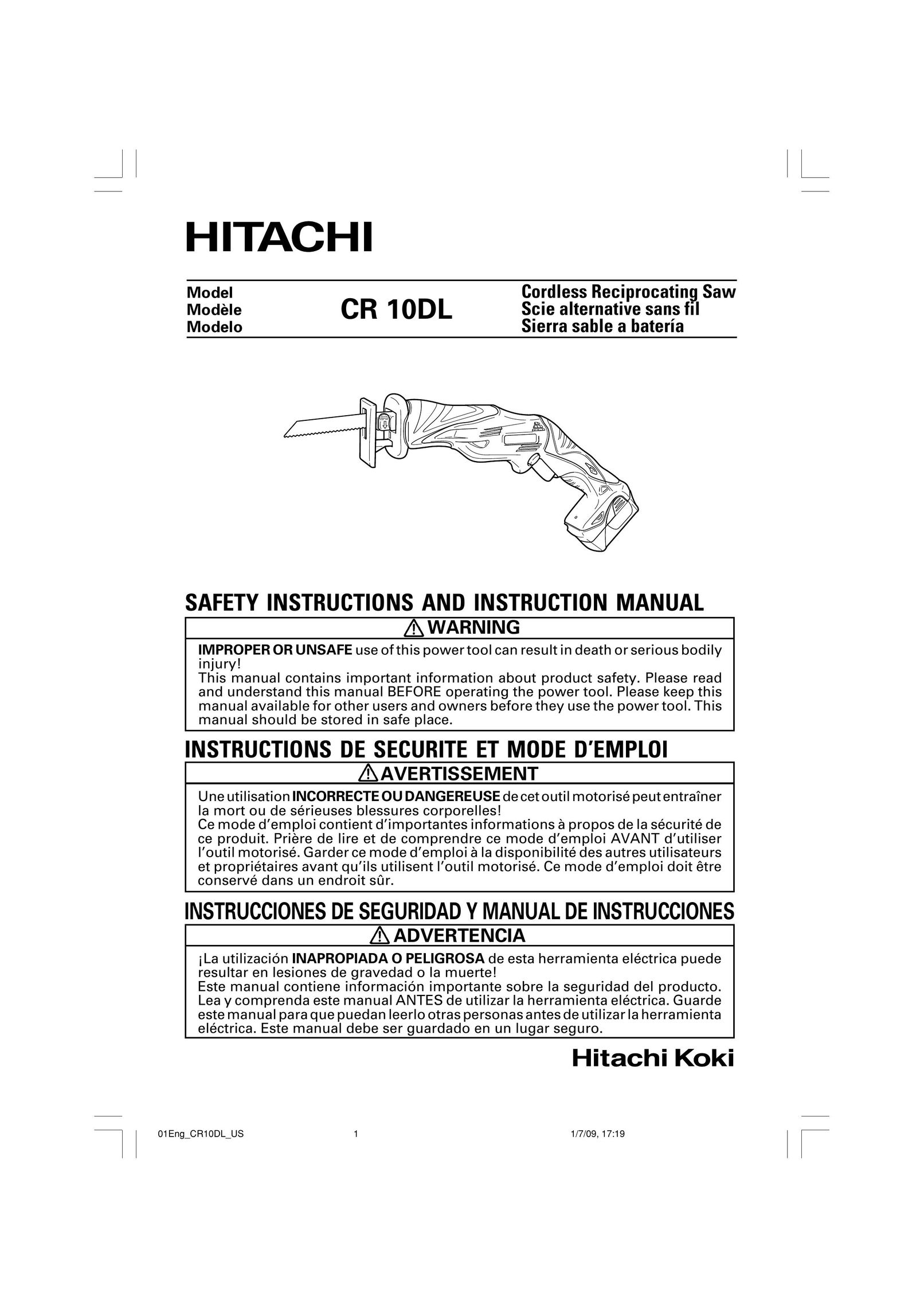 Hitachi CR 10DL Cordless Saw User Manual