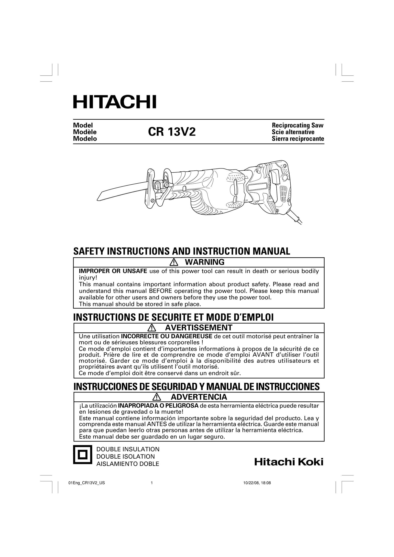 Hitachi CR 13V2 Cordless Saw User Manual