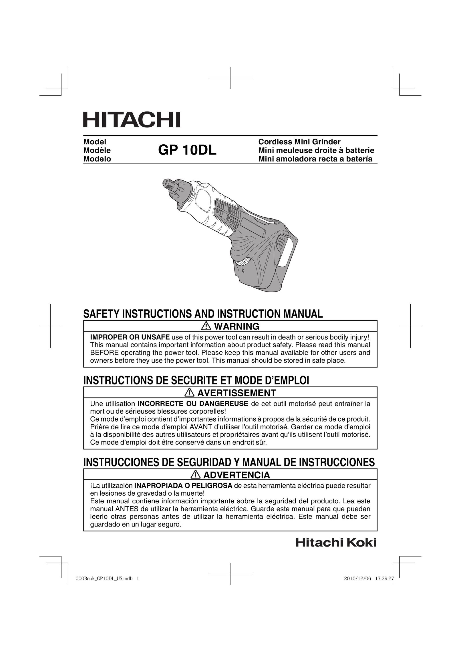 Hitachi GP 10DL Cordless Saw User Manual