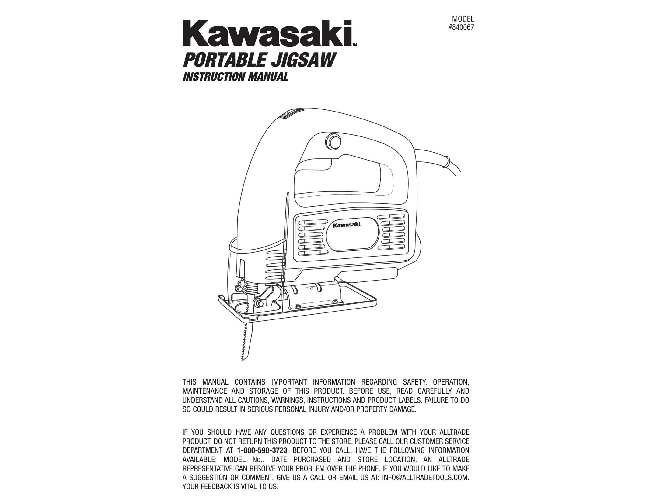 Kawasaki 840067 Cordless Saw User Manual