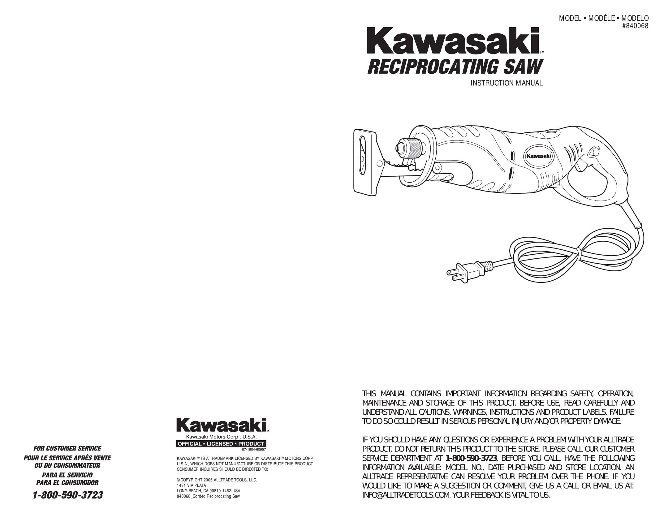 Kawasaki 840068 Cordless Saw User Manual