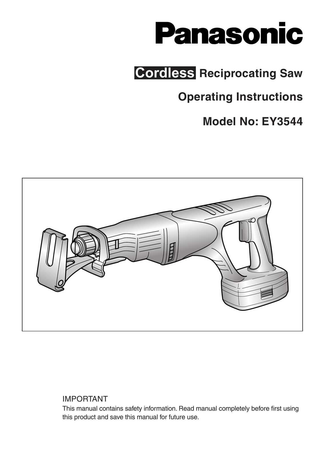 Panasonic EY3544 Cordless Saw User Manual
