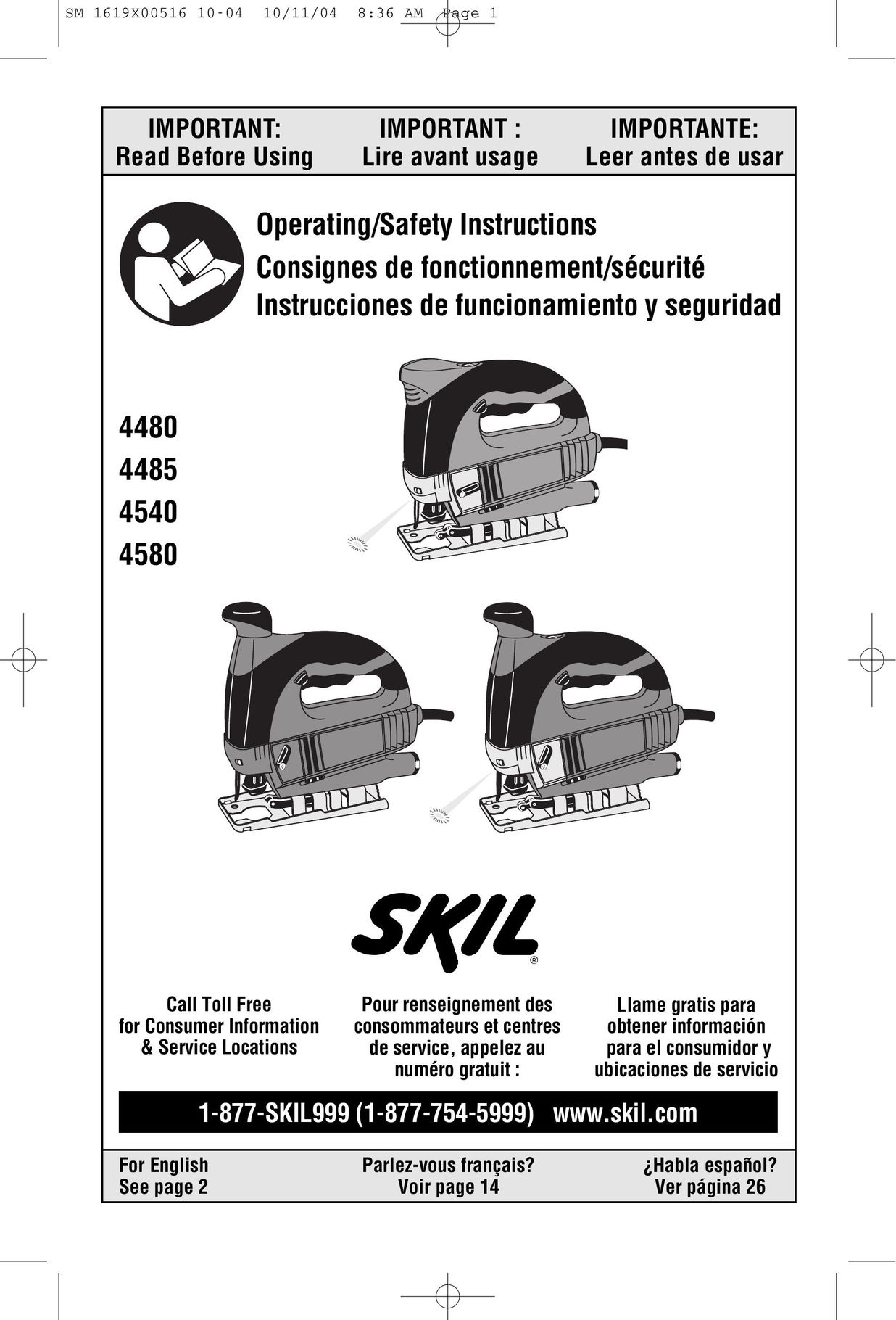 Skil 4480 Cordless Saw User Manual