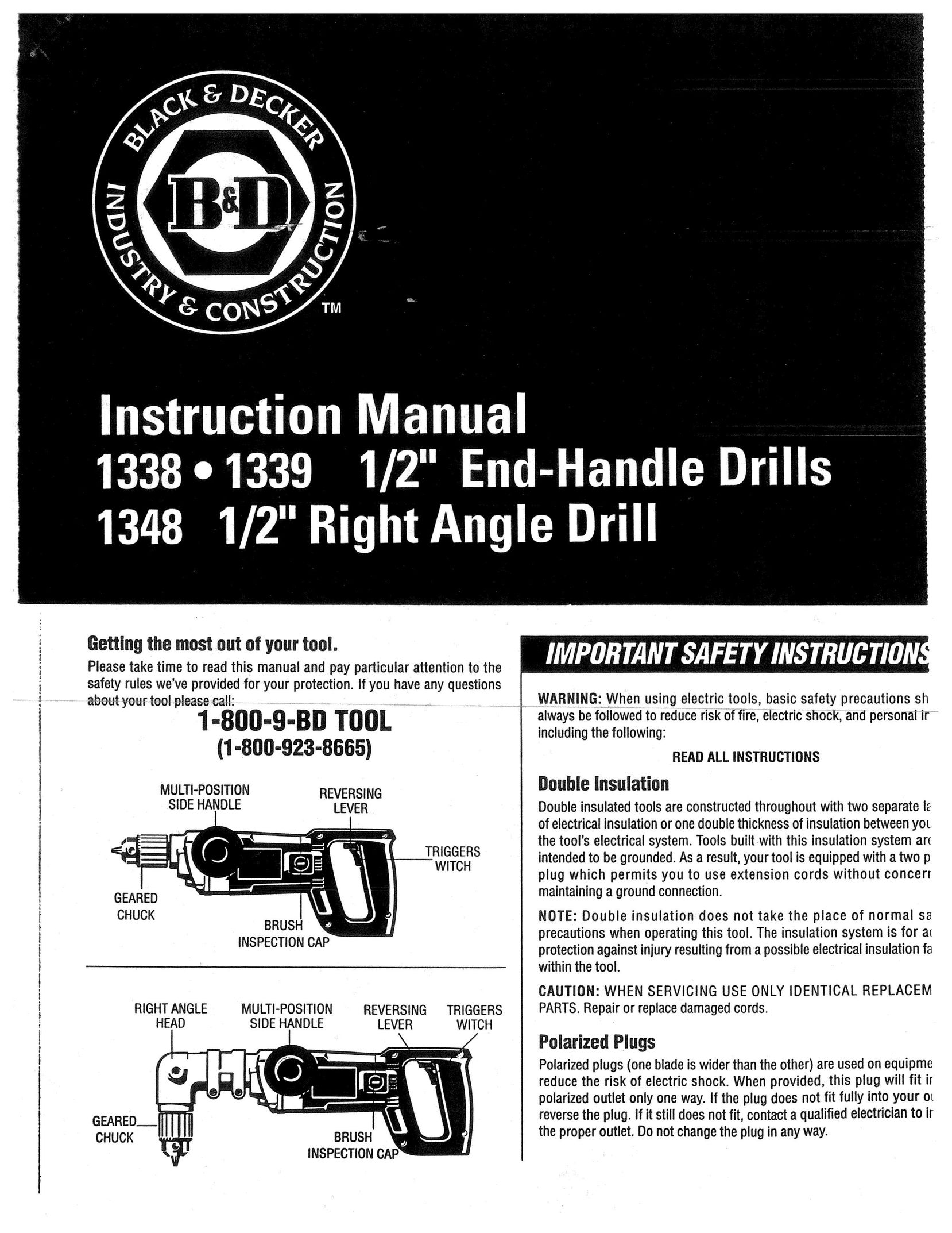 Black & Decker 1339 Drill User Manual