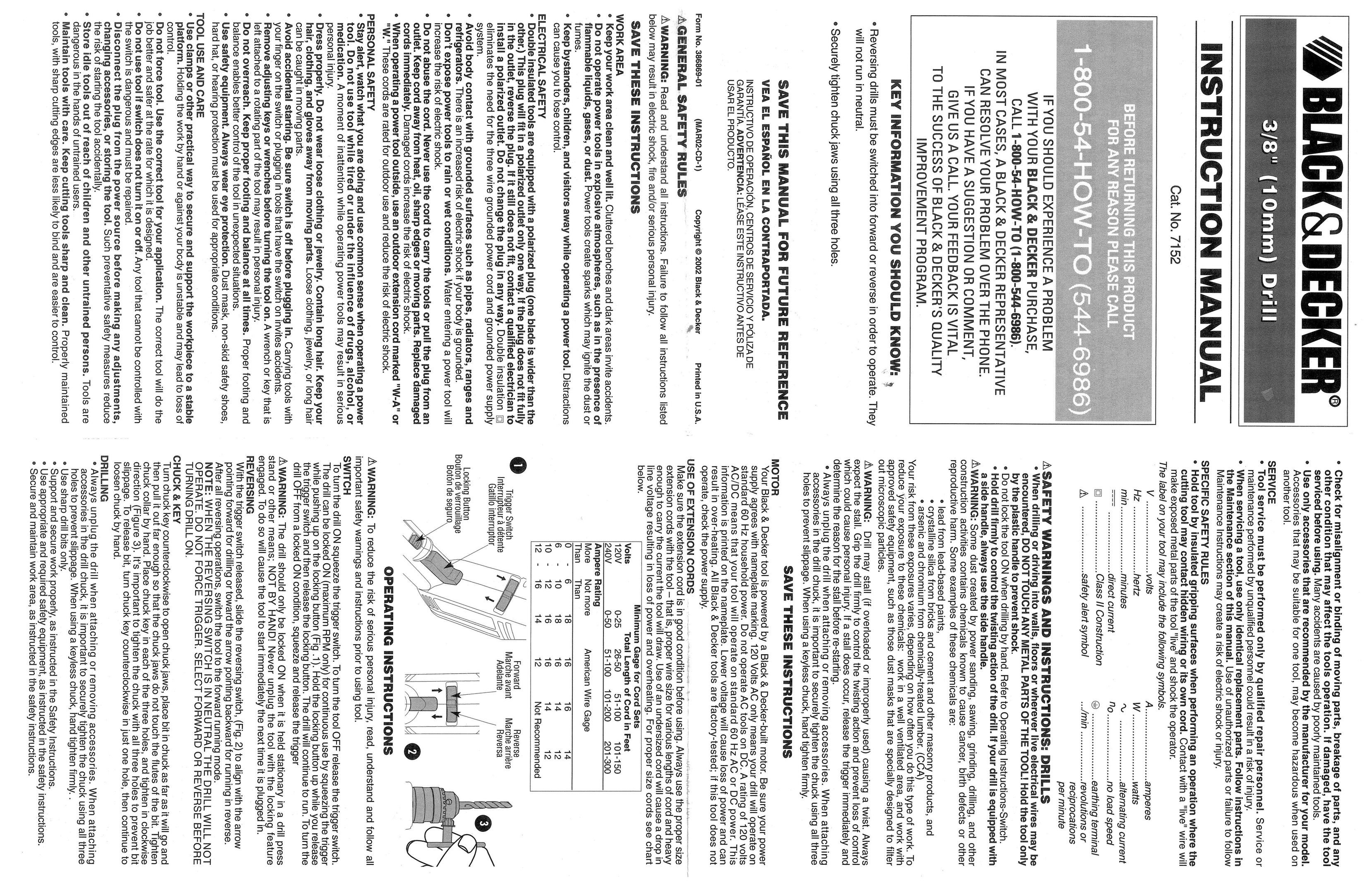 Black & Decker 386869-01 Drill User Manual