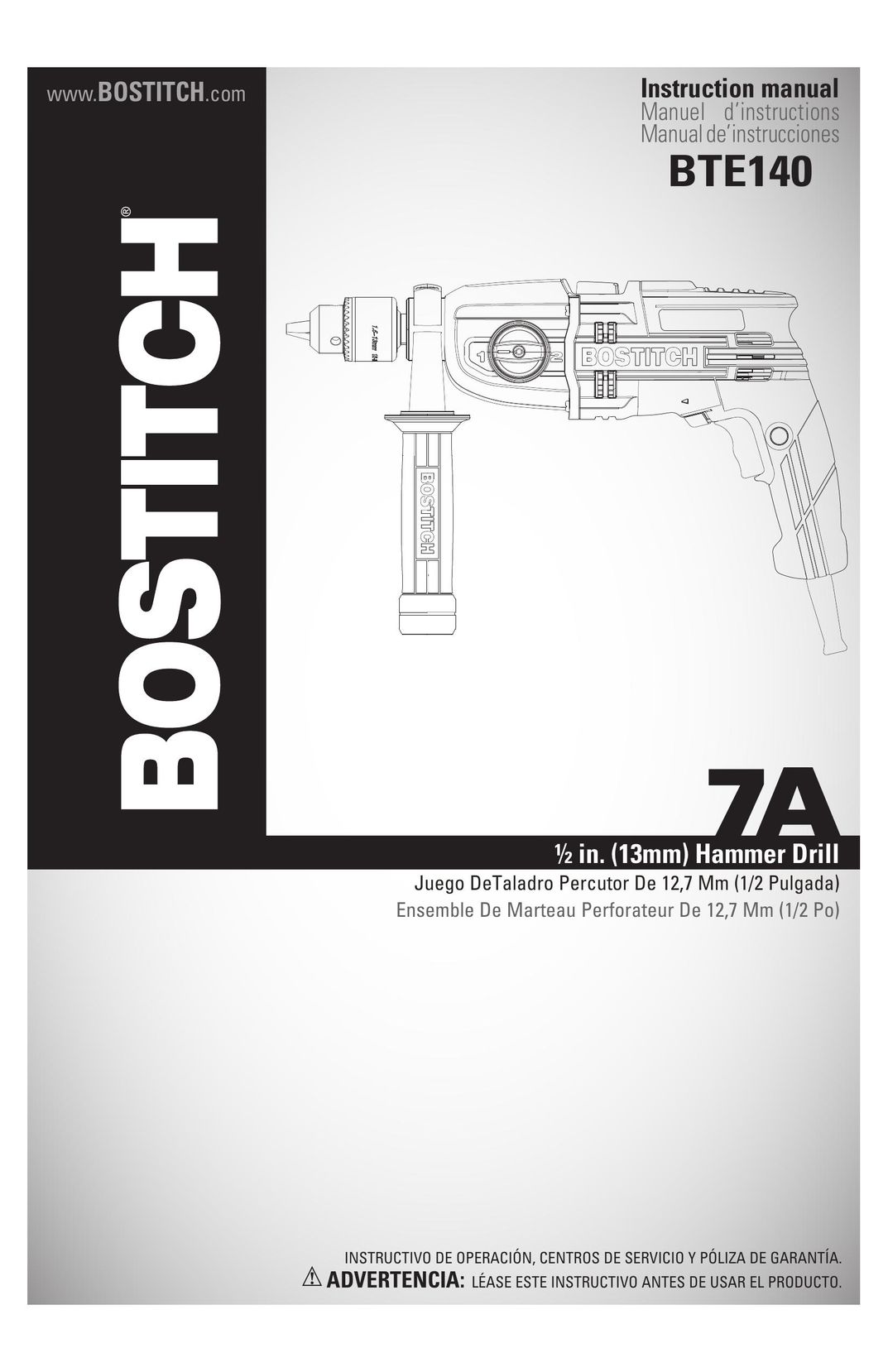 Bostitch BTE140K Drill User Manual