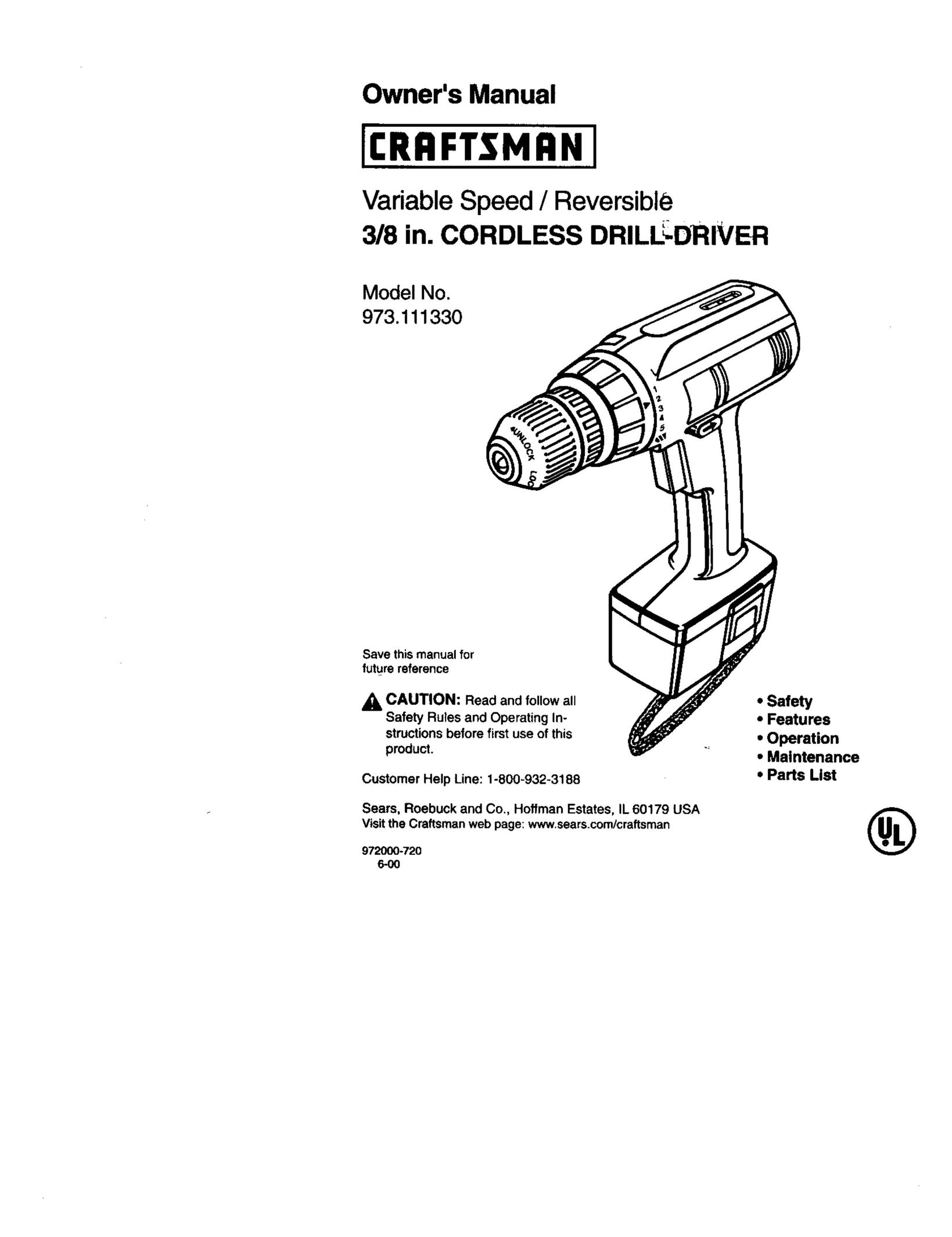 Craftsman 973.111330 Drill User Manual