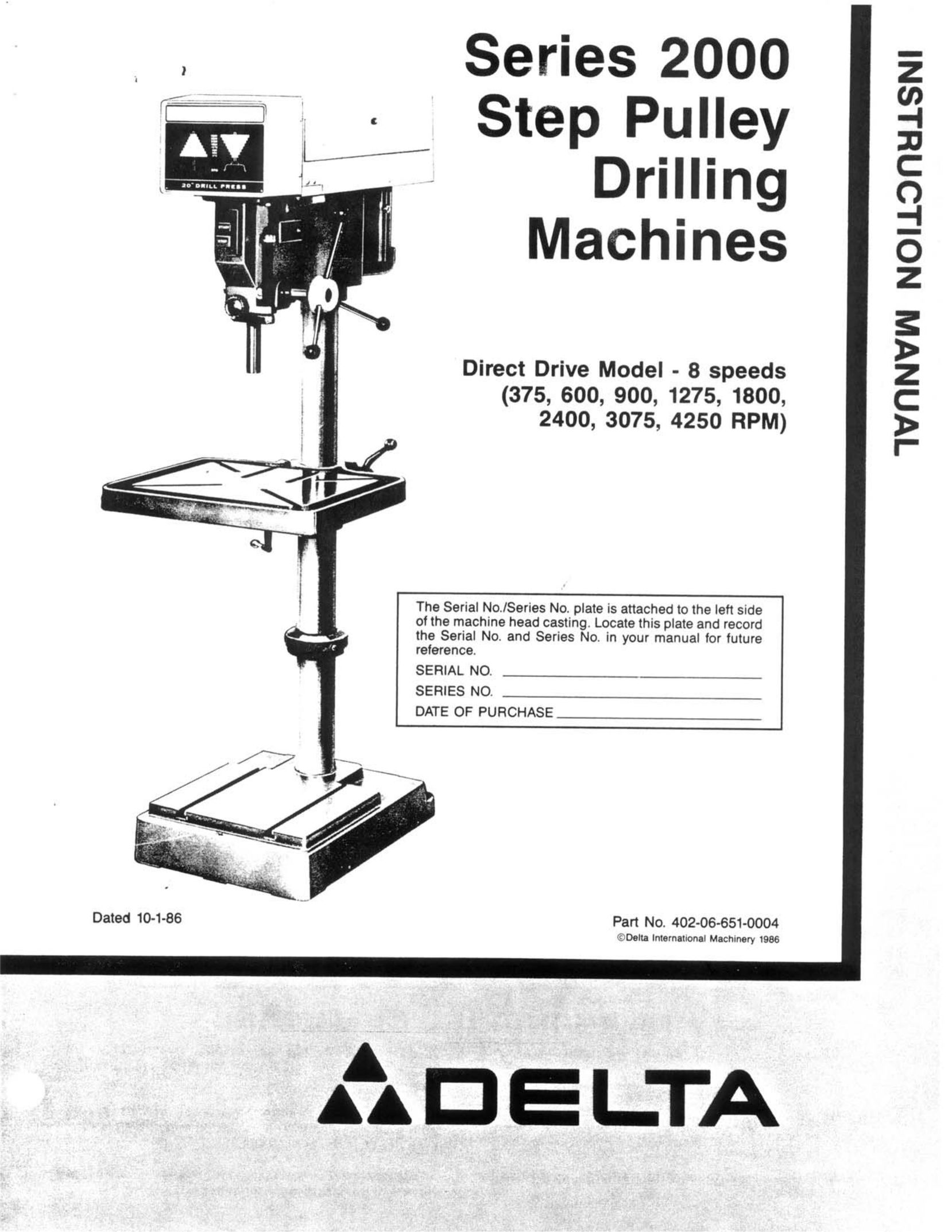 Delta 1275 Drill User Manual