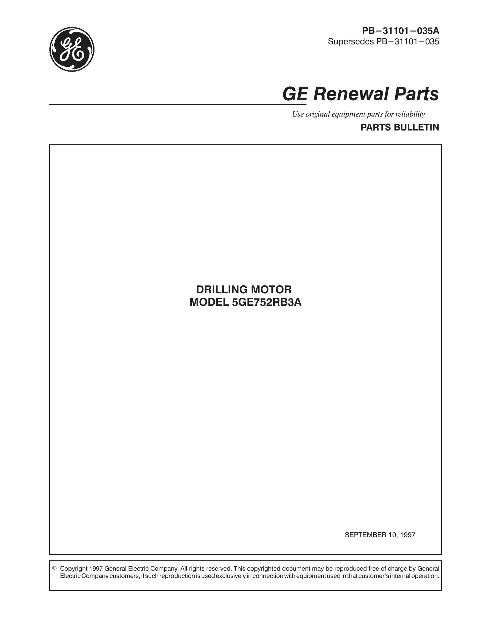 GE 5GE752RB3A Drill User Manual