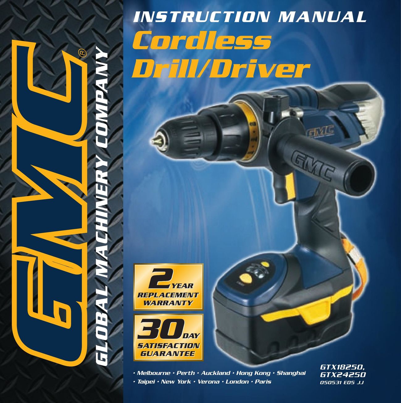 Global Machinery Company GTX18250 Drill User Manual