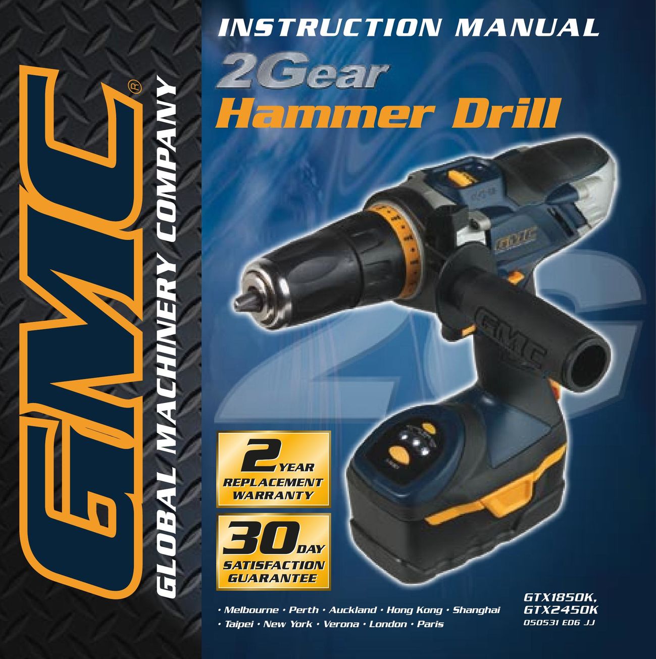 Global Machinery Company GTX1850K Drill User Manual