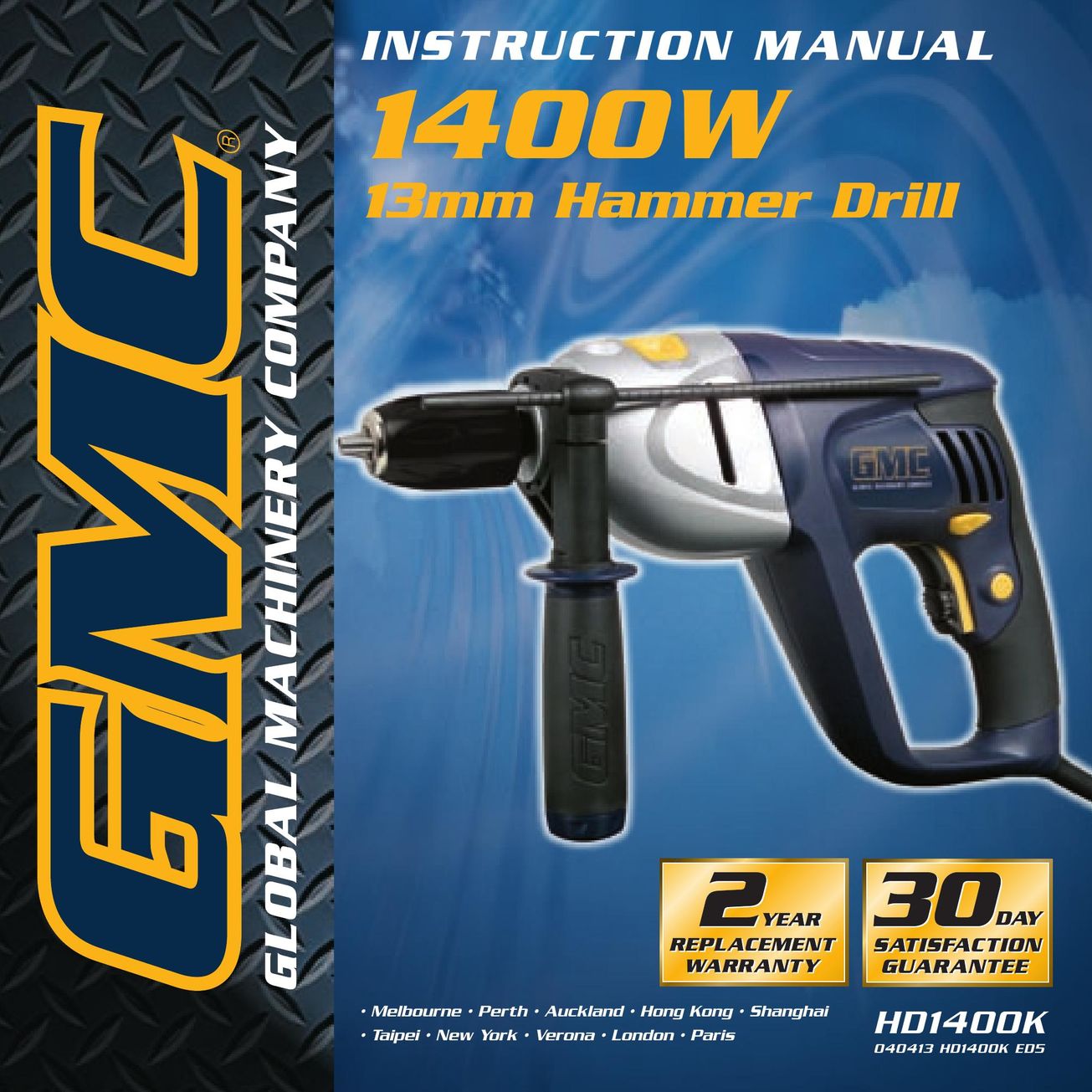 Global Machinery Company HD1400K Drill User Manual