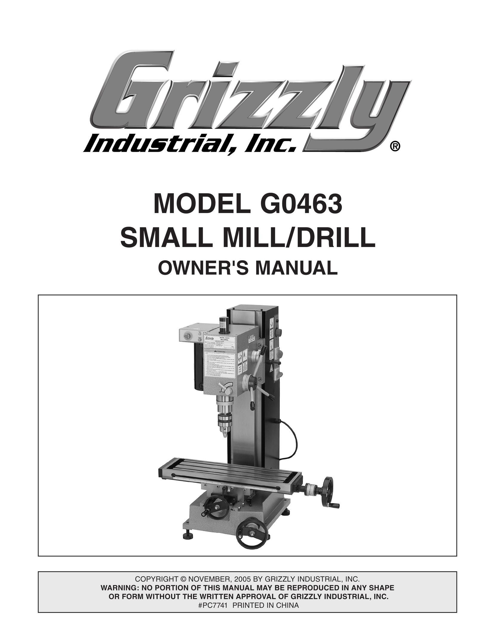 Grizzly G0463 Drill User Manual