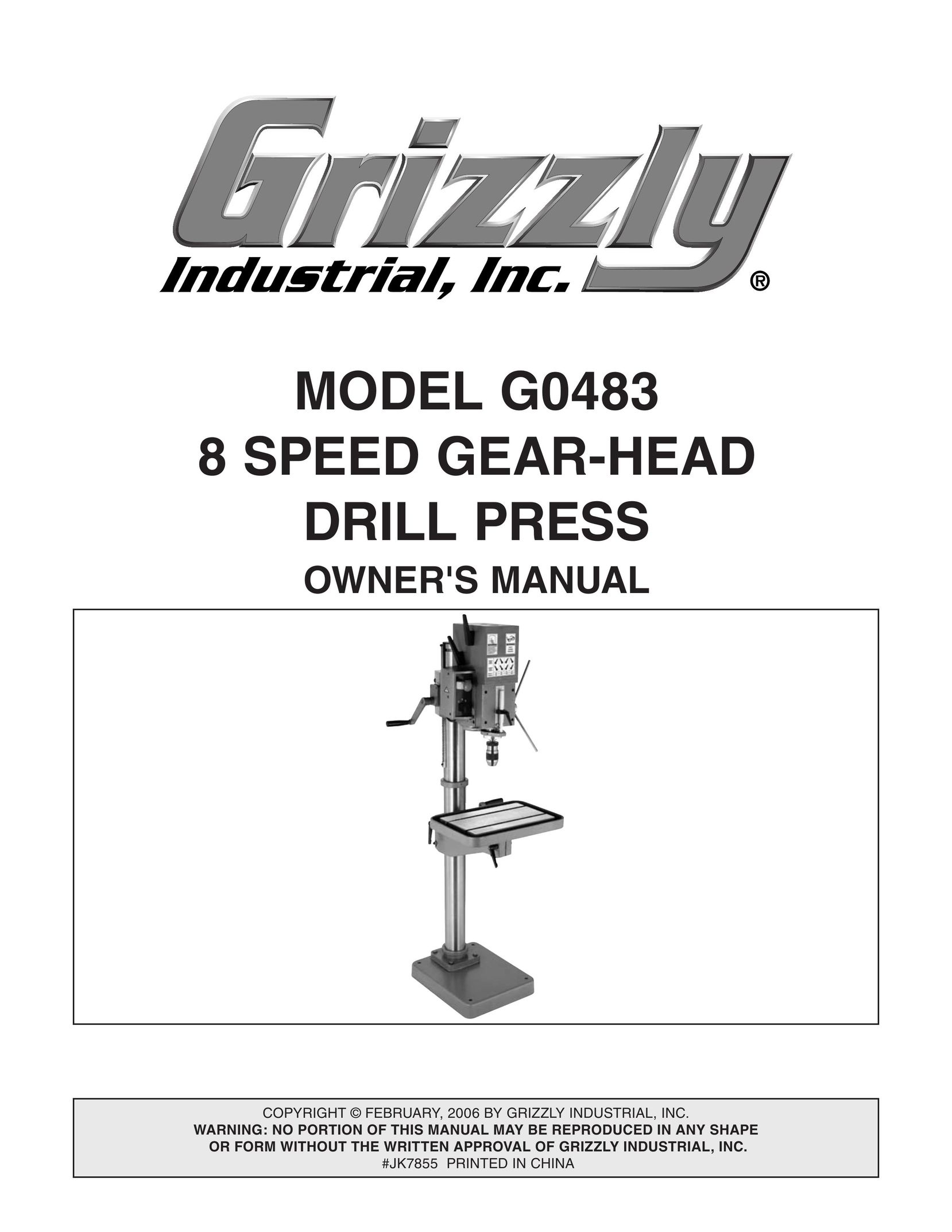Grizzly G0483 Drill User Manual