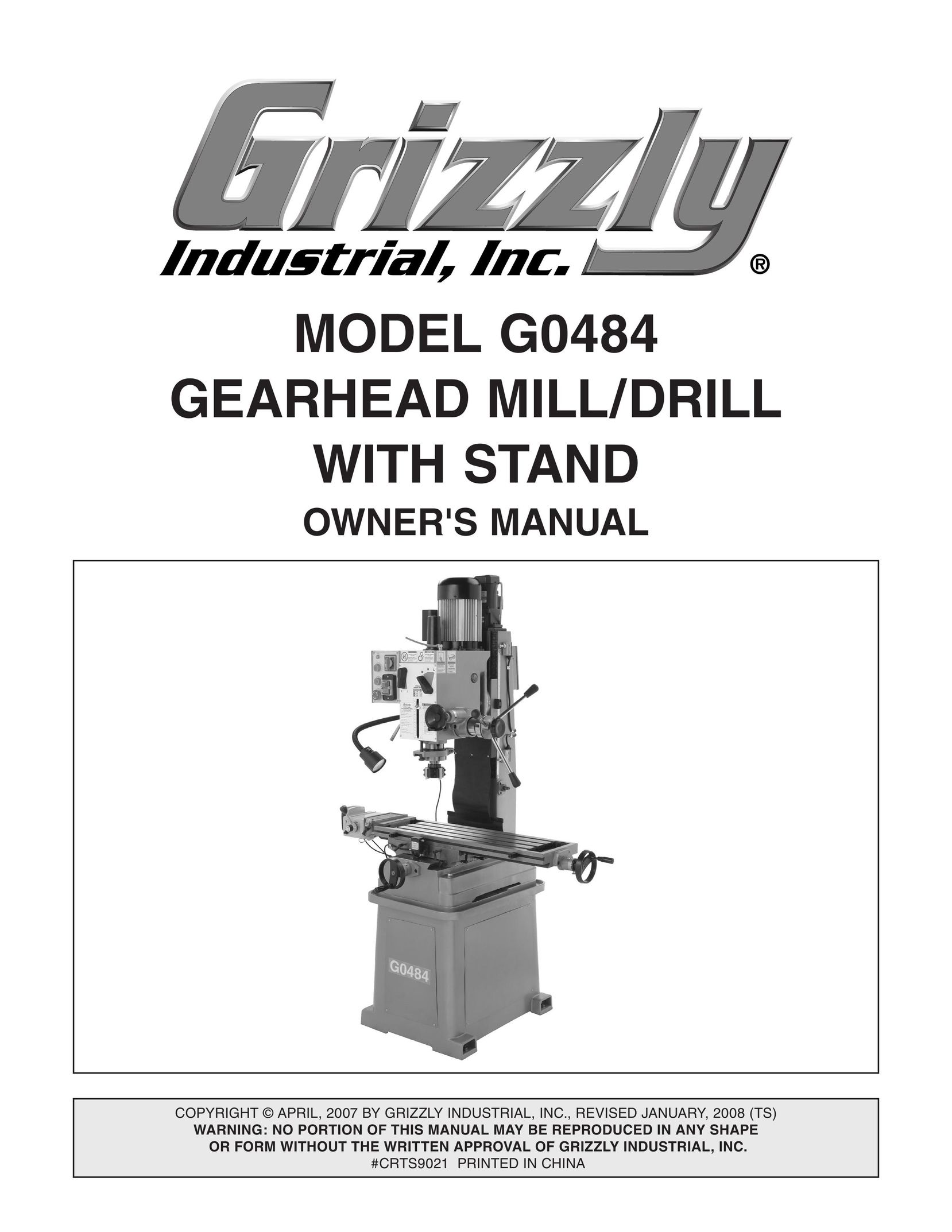 Grizzly G0484 Drill User Manual