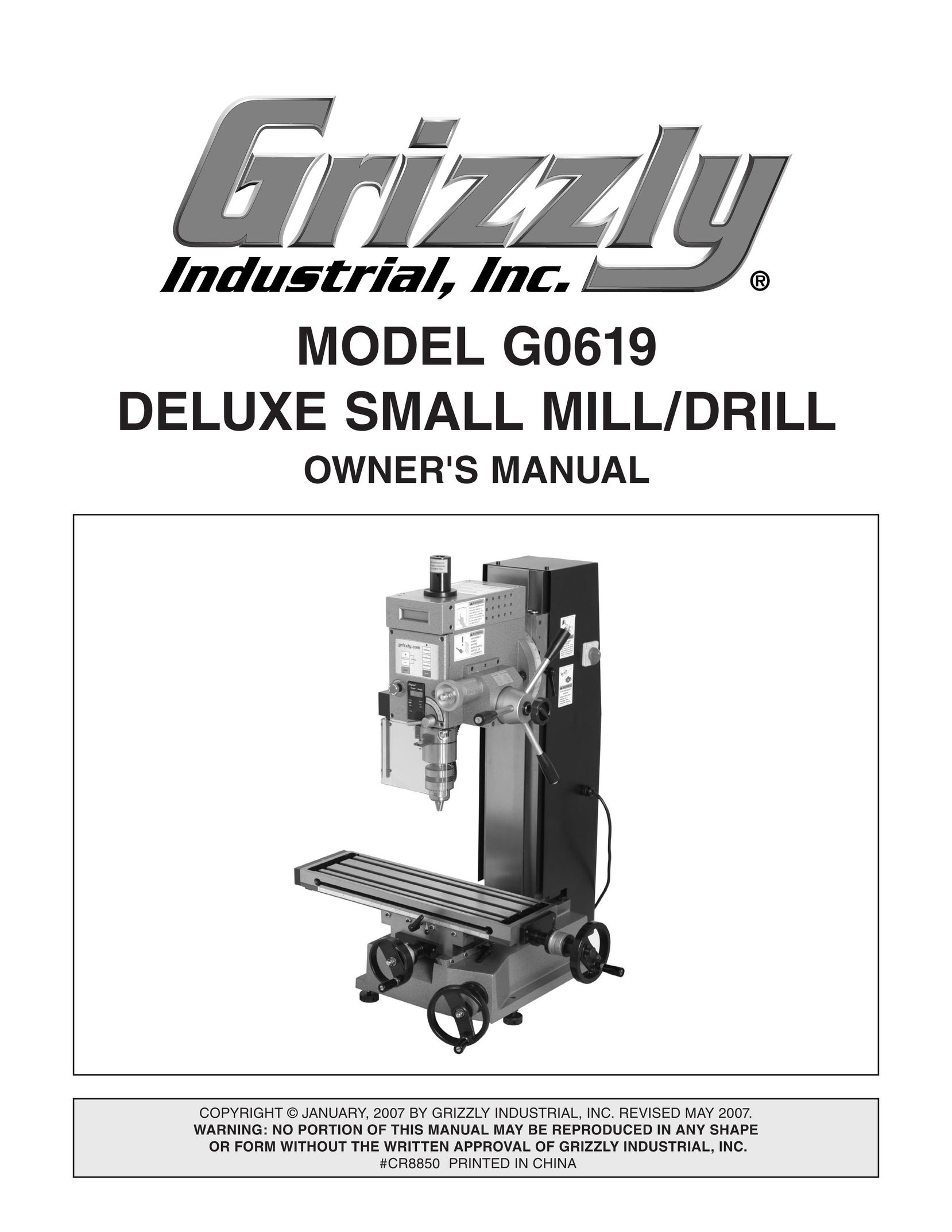 Grizzly G0619 Drill User Manual