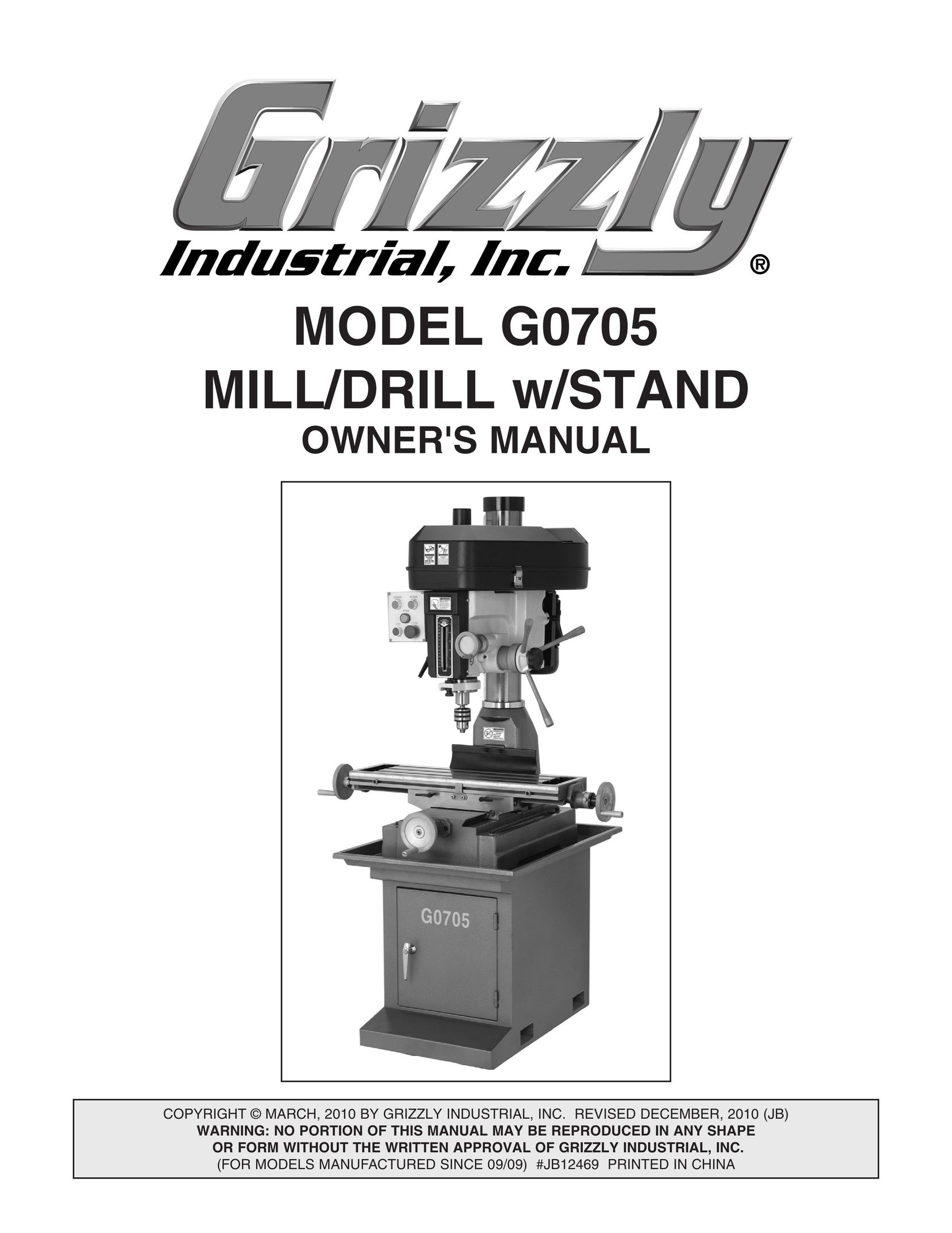 Grizzly G0705 Drill User Manual