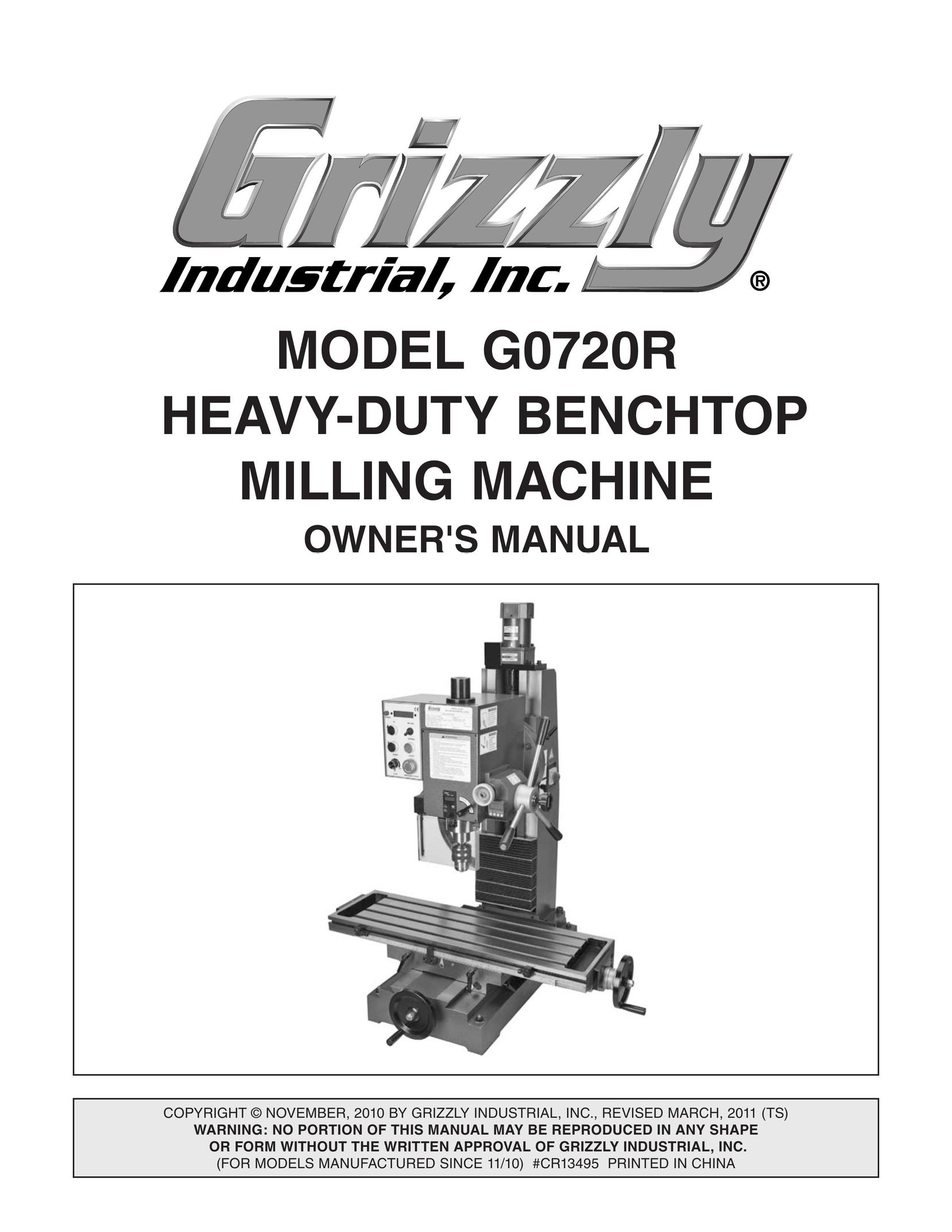 Grizzly G0720R Drill User Manual