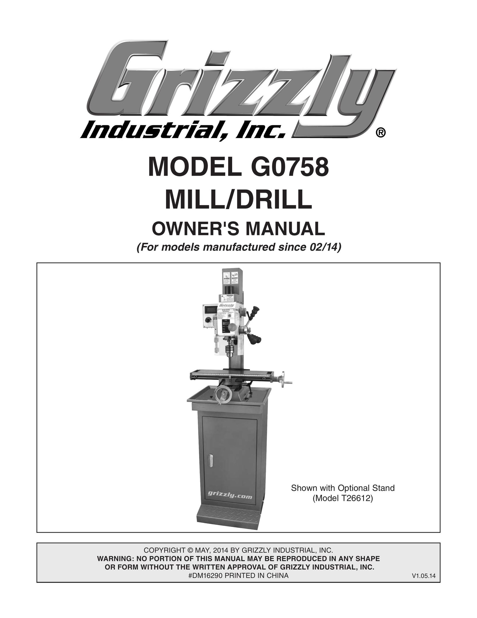 Grizzly G0758 Drill User Manual