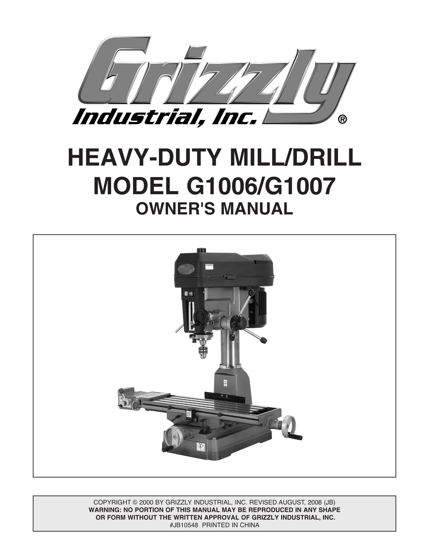 Grizzly G1007 Drill User Manual