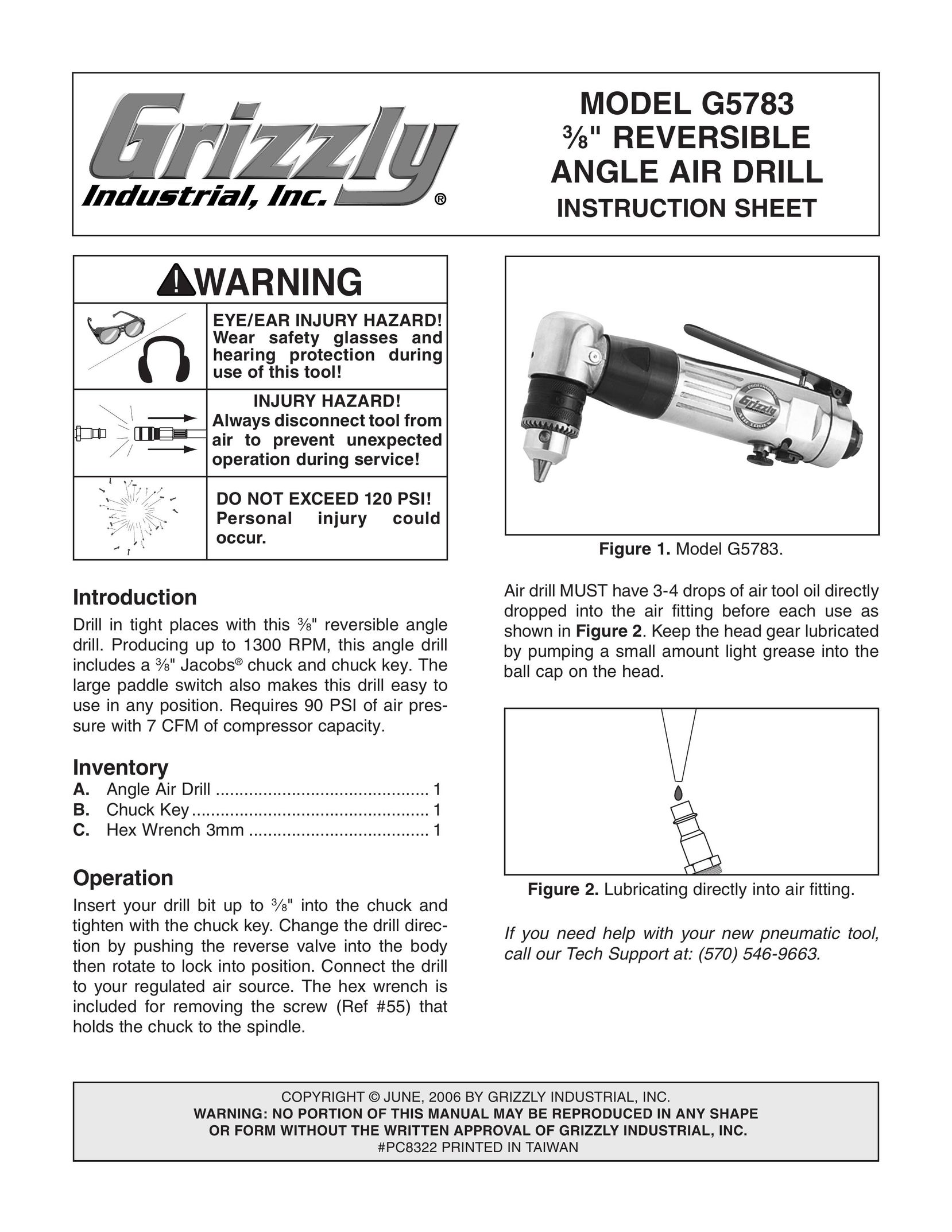 Grizzly G5783 Drill User Manual